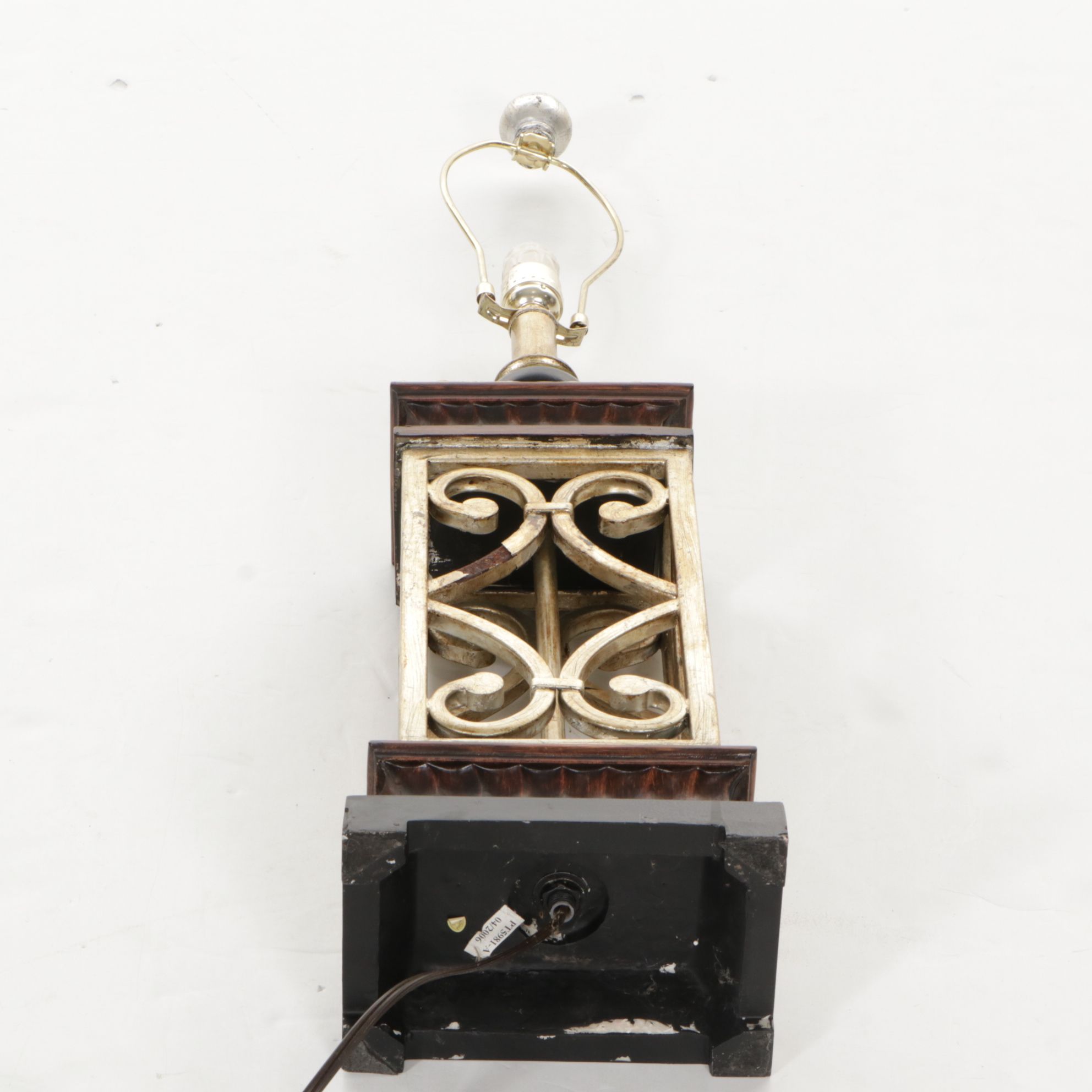 Cage Style Carved Resin Table Lamp, 2000s