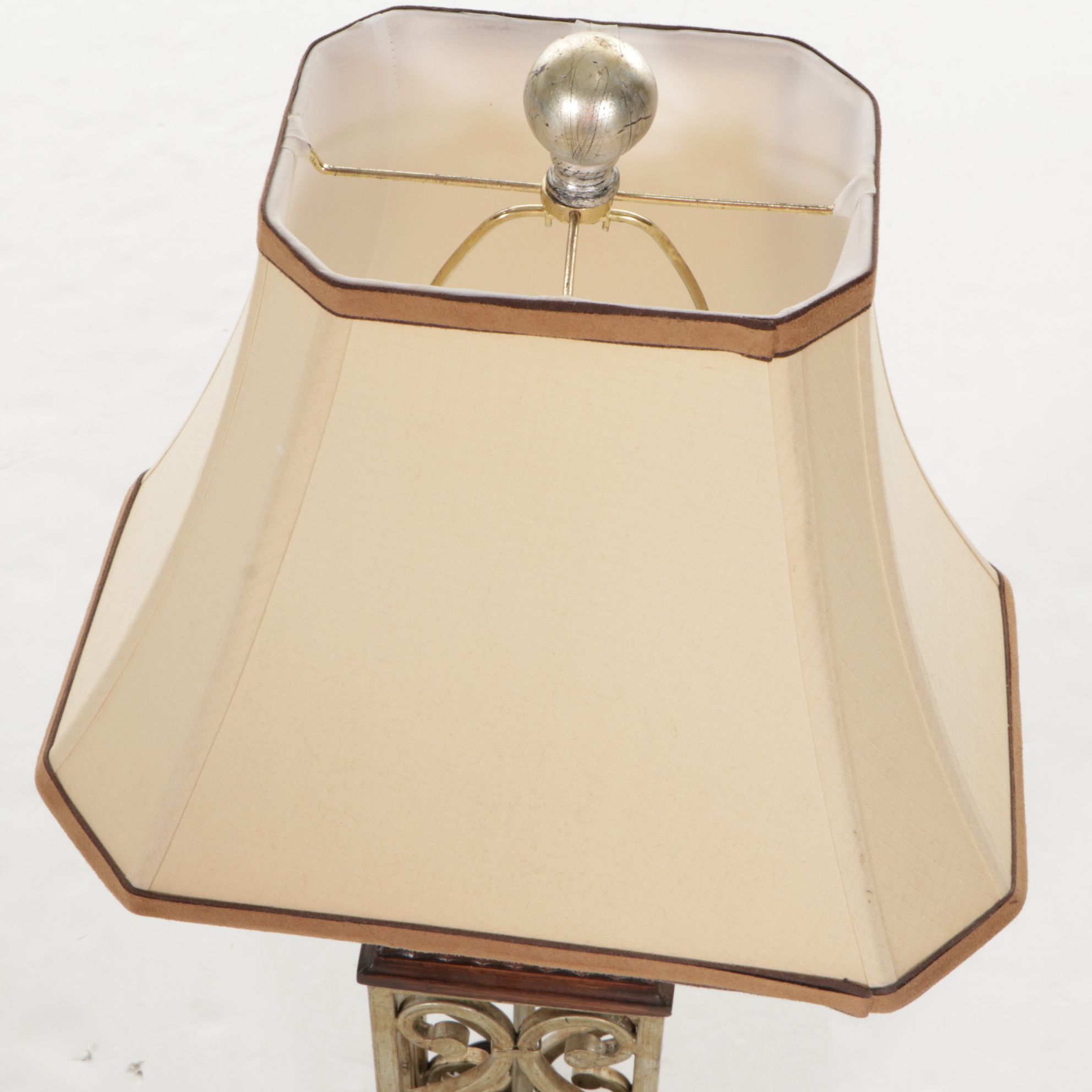 Cage Style Carved Resin Table Lamp, 2000s