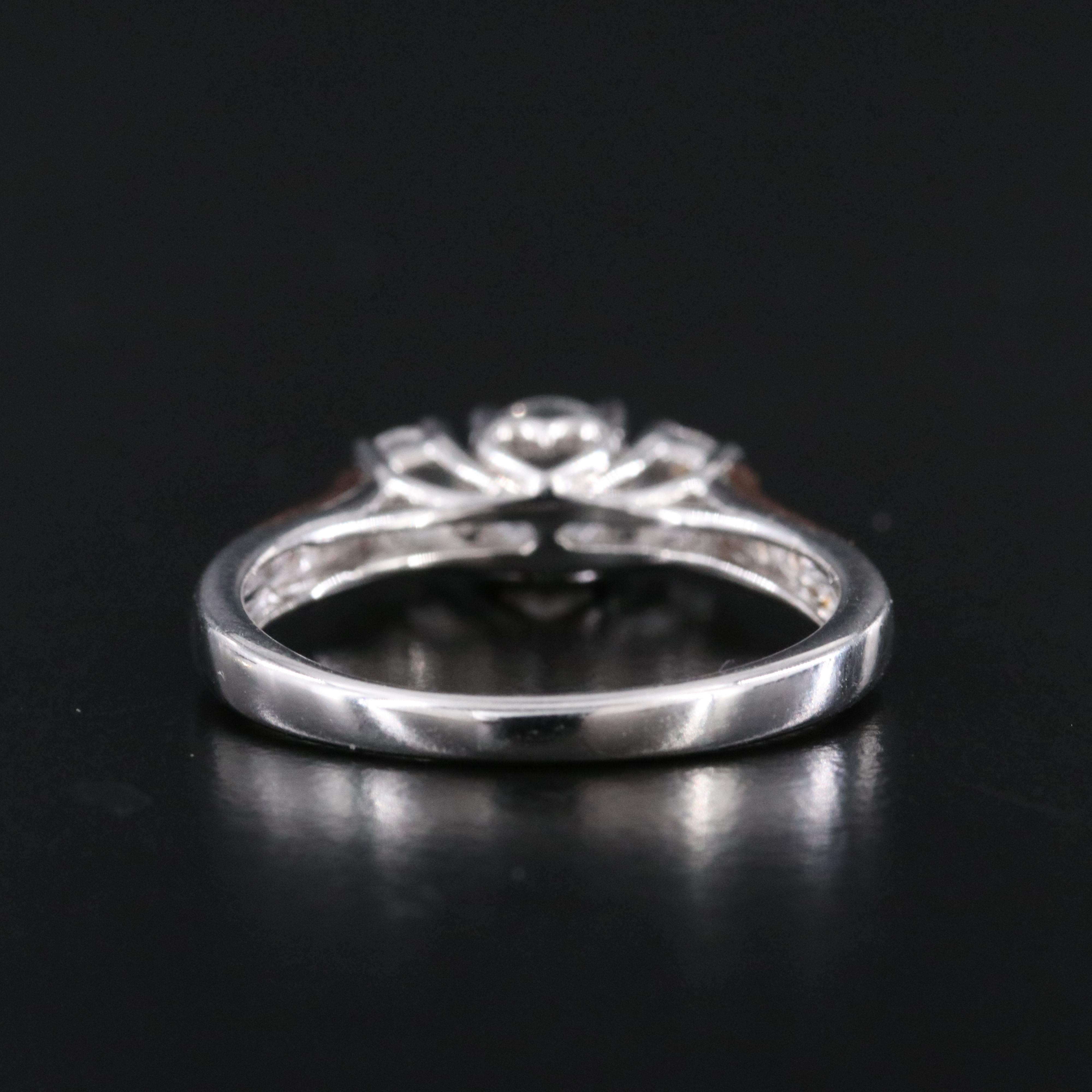 Sterling White Sapphire Ring with 10K Rose Gold Accents