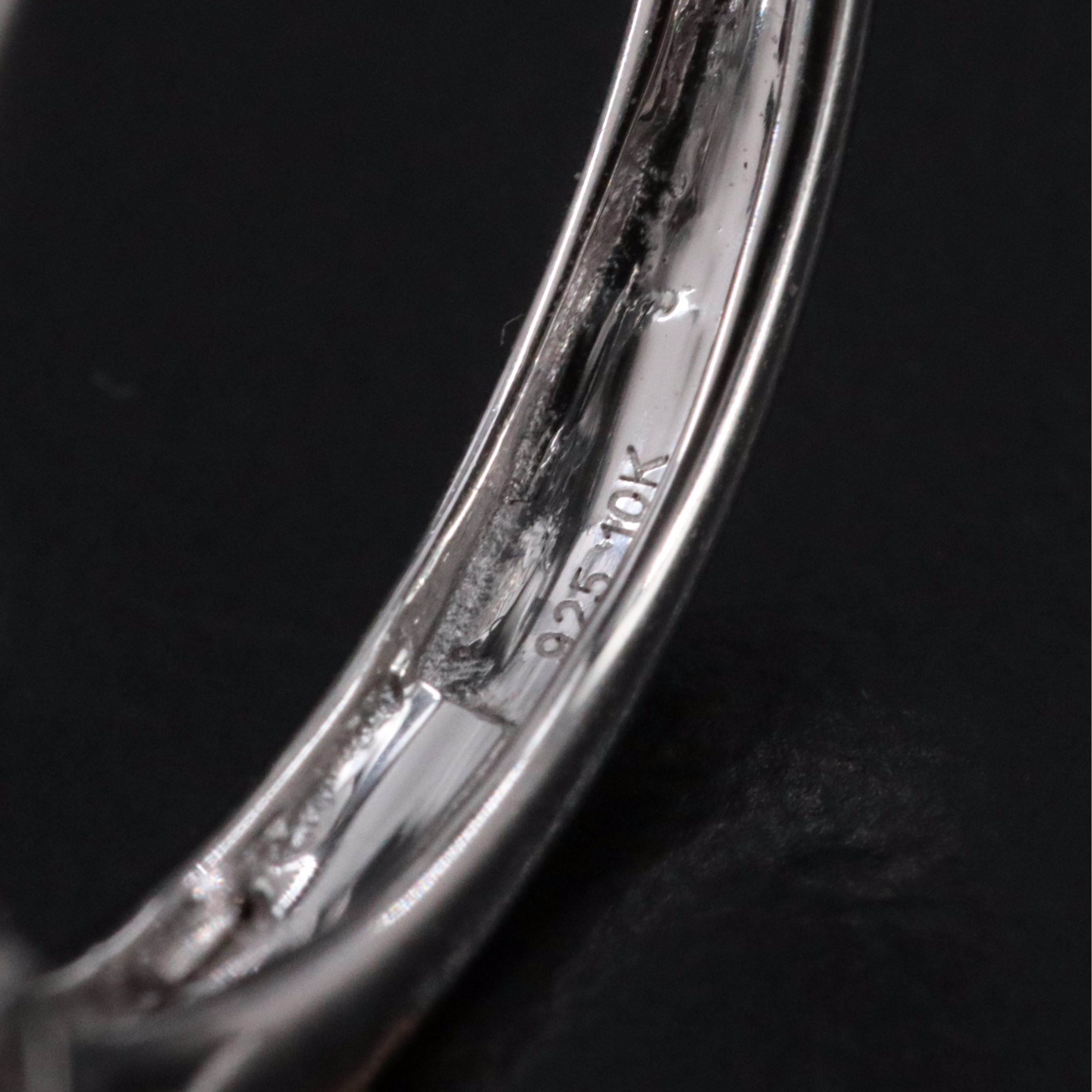 Sterling White Sapphire Ring with 10K Rose Gold Accents