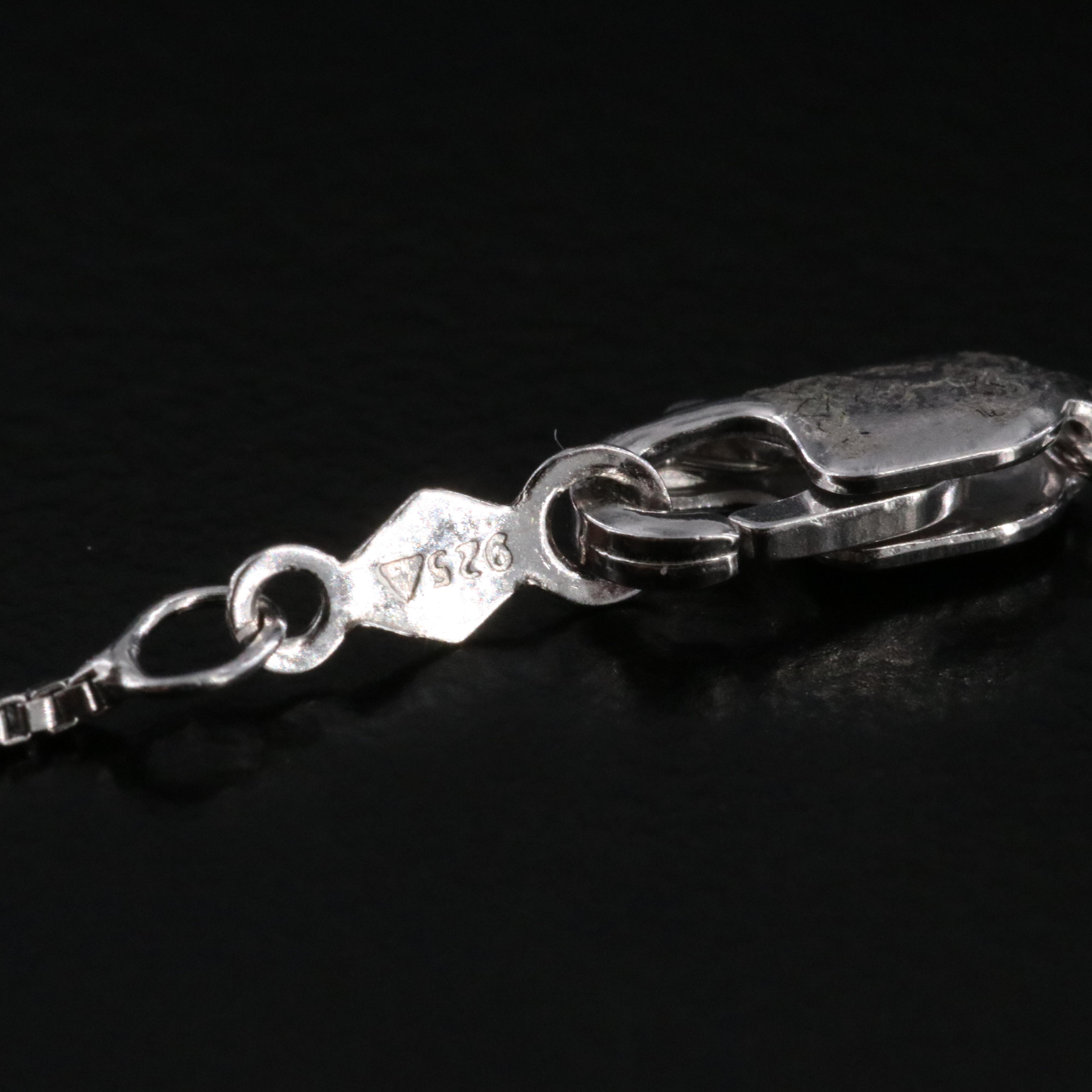 Sterling Diamond Pendant Necklace Including Fancy Black Diamonds