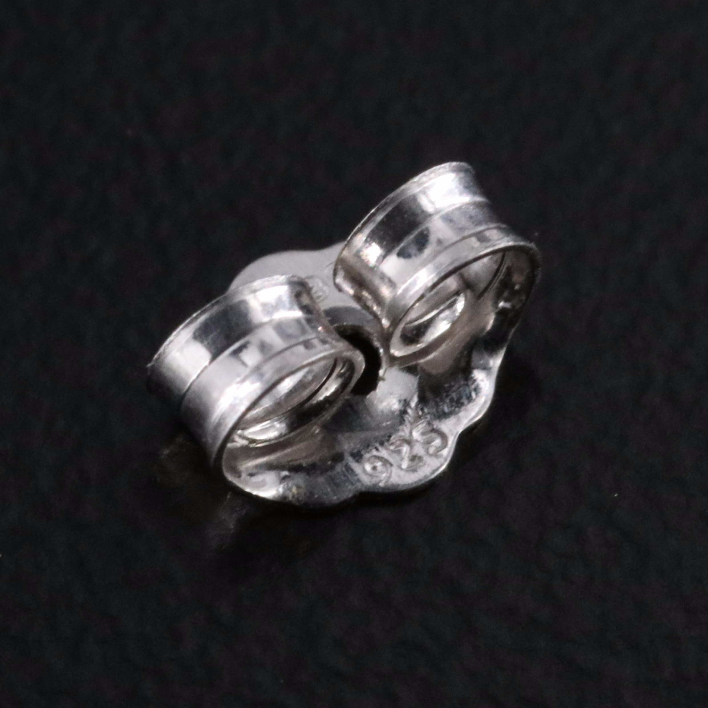 Sterling Diamond Heart Stud Earrings