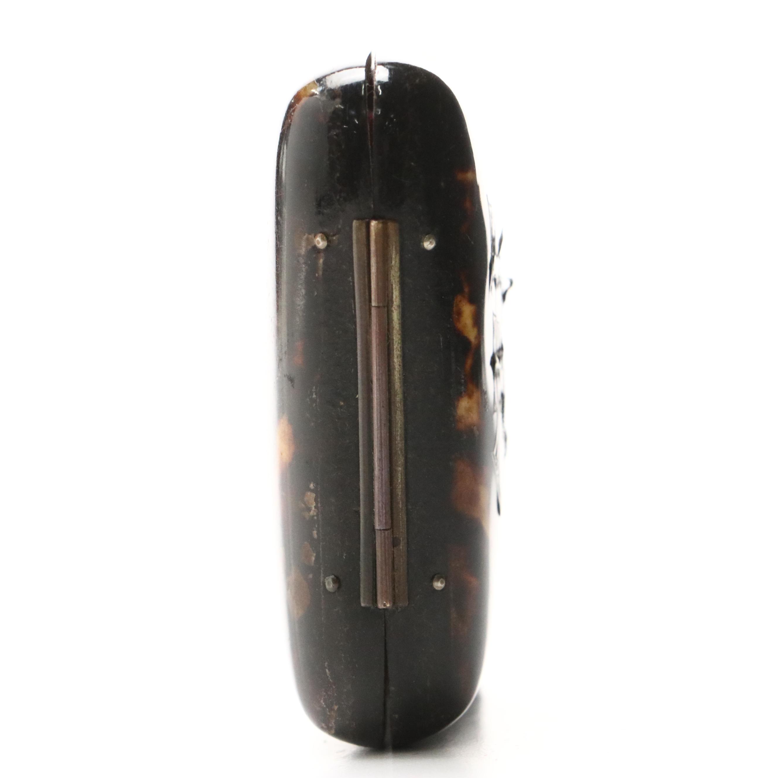 Continental European Victorian Tortoiseshell and Silver Inlay Coin Purse