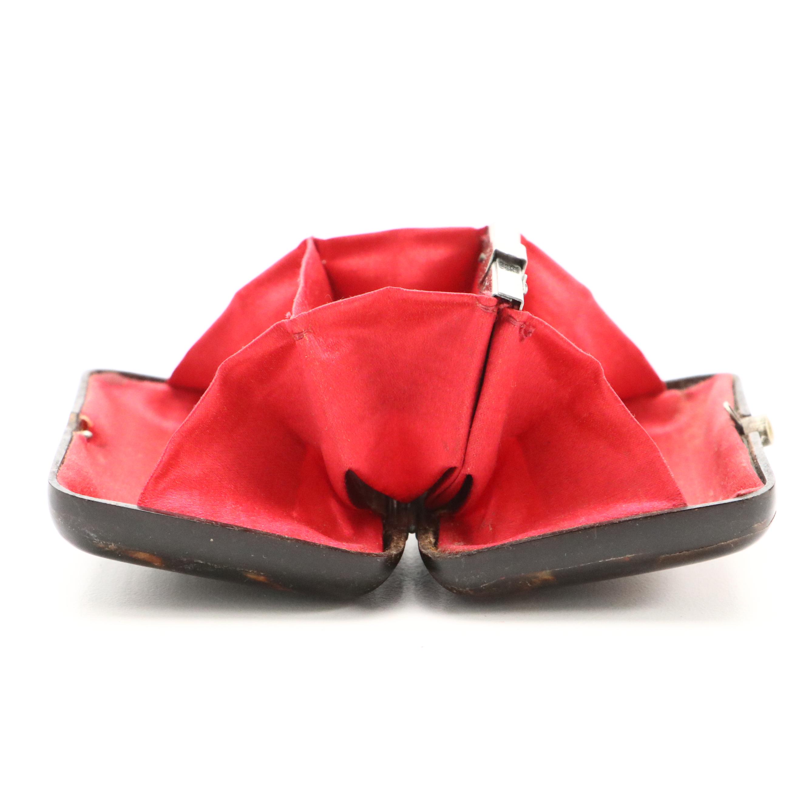 Continental European Victorian Tortoiseshell and Silver Inlay Coin Purse