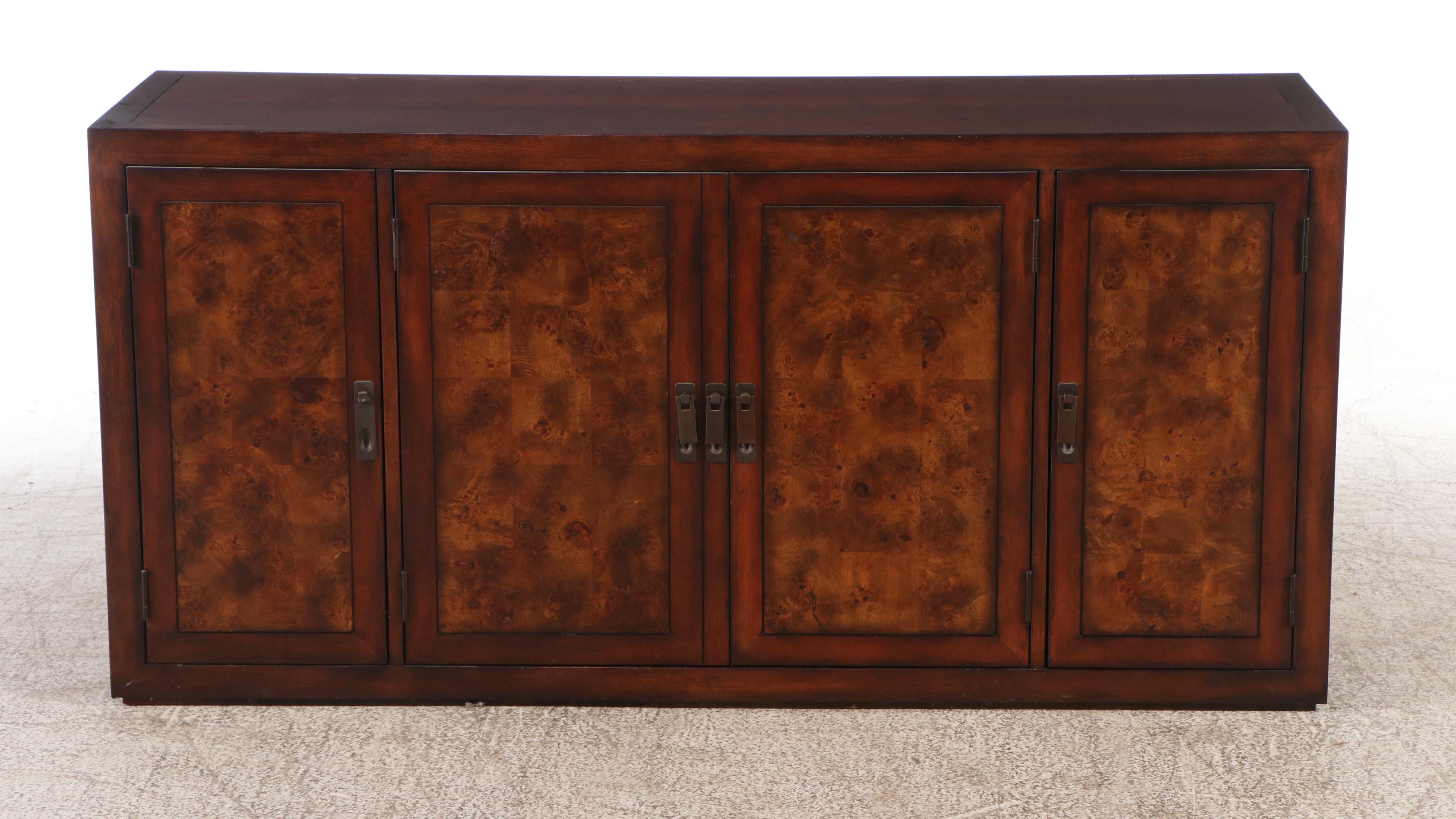 Monq Chinese Style Burl Wood Two-Part Chest