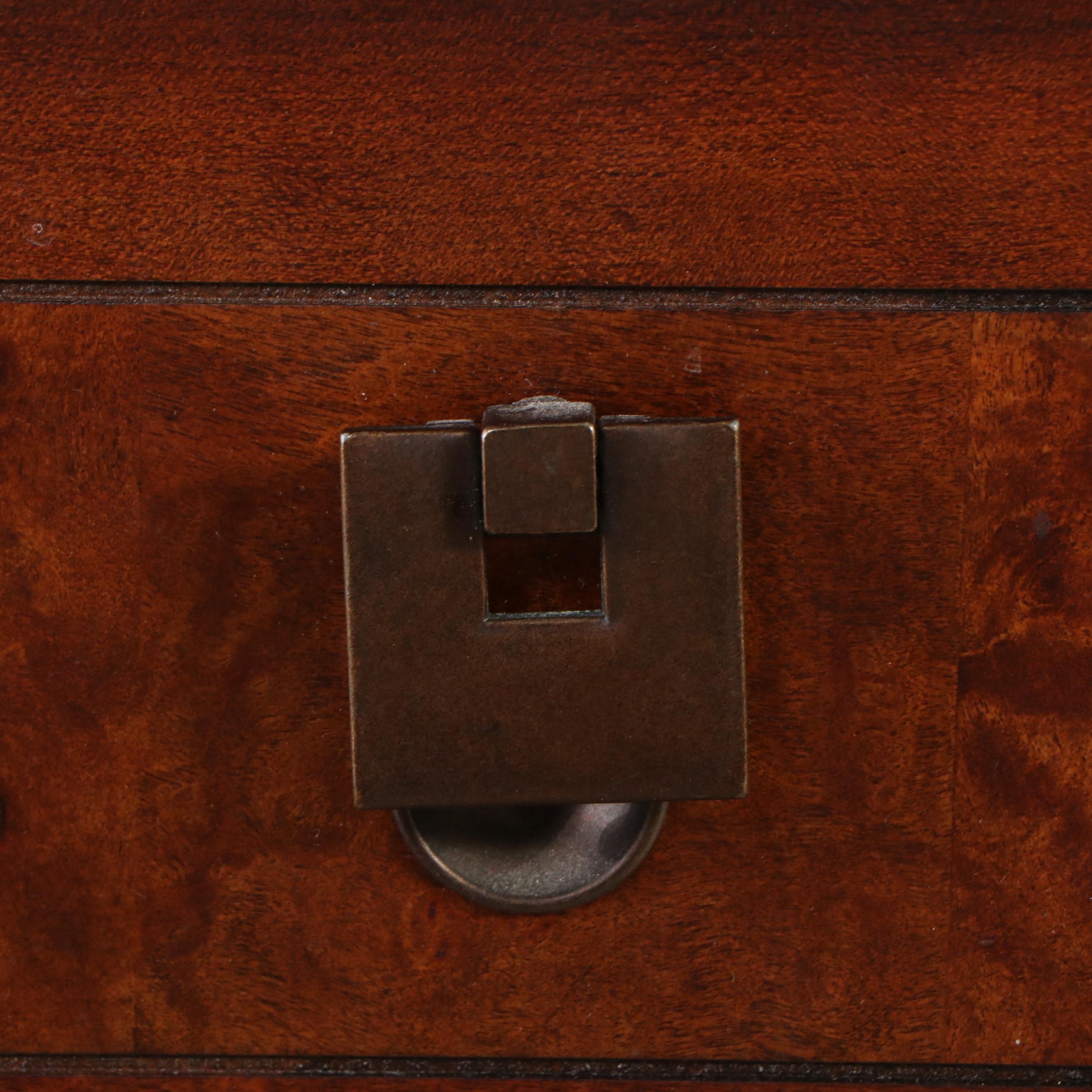 Monq Chinese Style Burl Wood Two-Part Chest