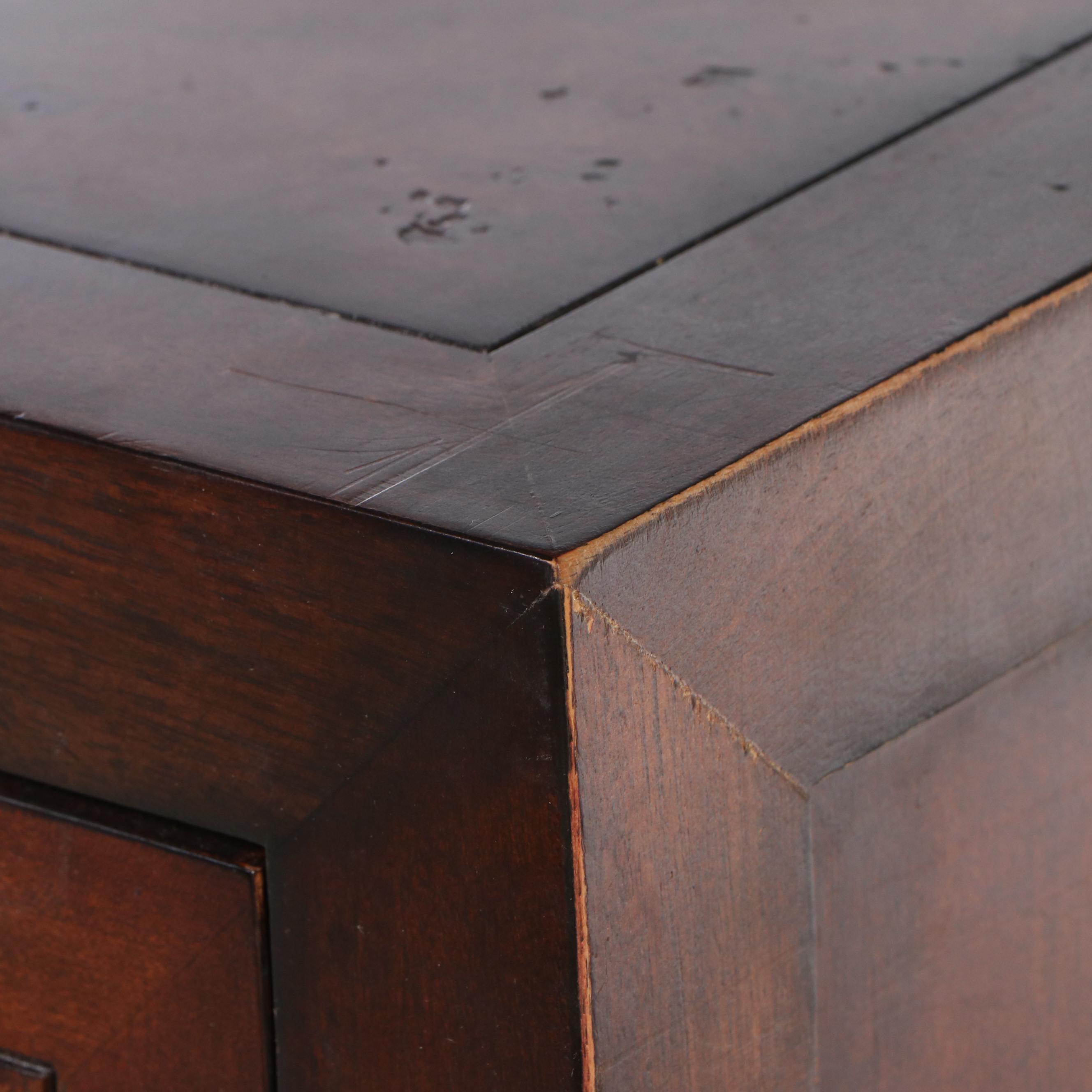 Monq Chinese Style Burl Wood Two-Part Chest