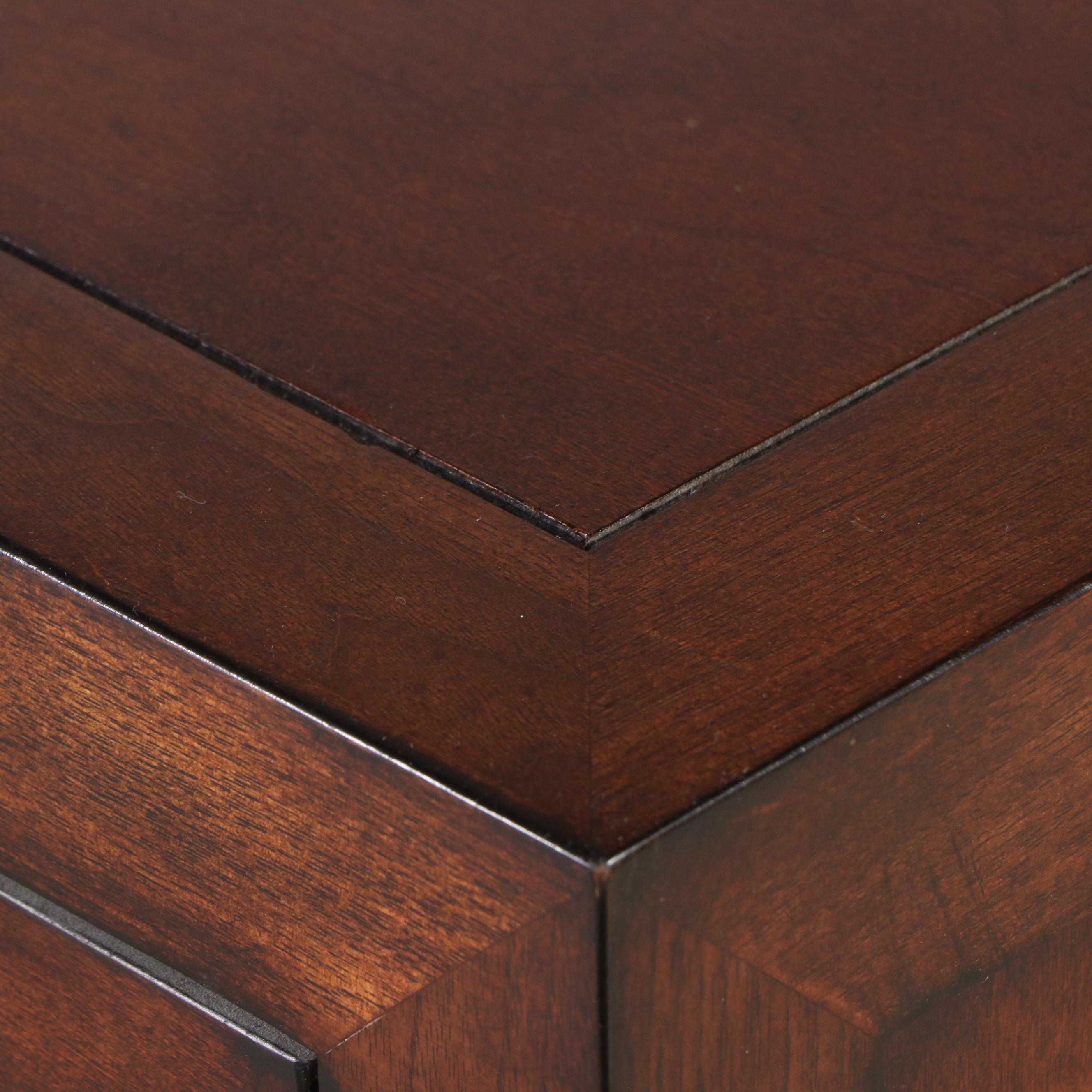 Monq Chinese Style Burl Wood Two-Part Chest