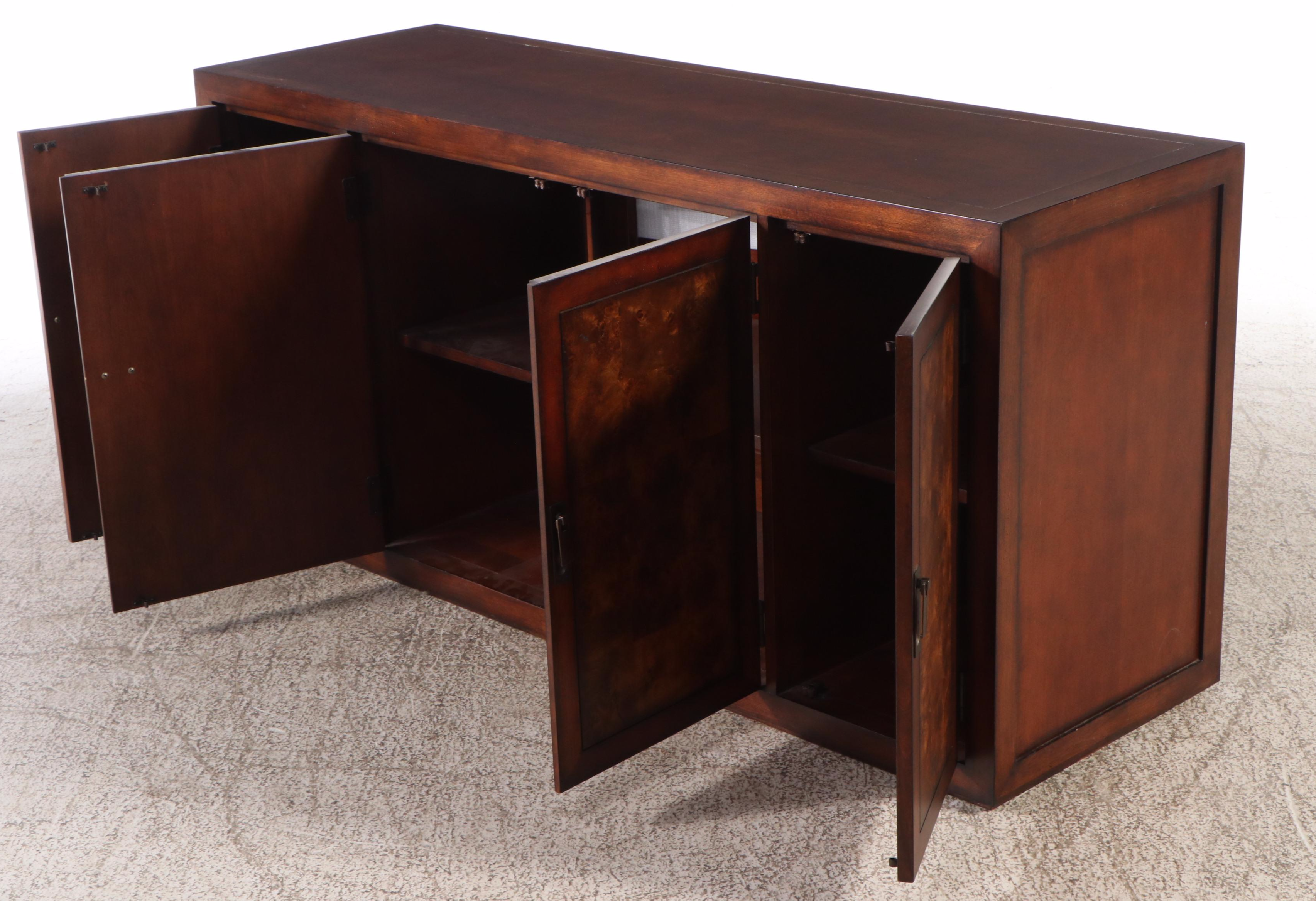 Monq Chinese Style Burl Wood Two-Part Chest