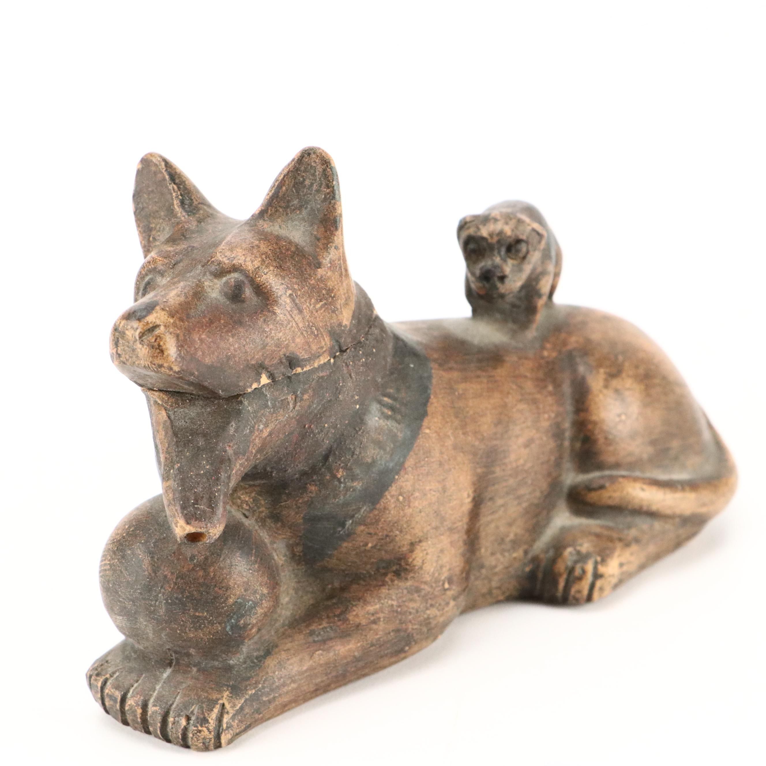 Chinese Dog and Puppy Ceramic Novelty Teapot