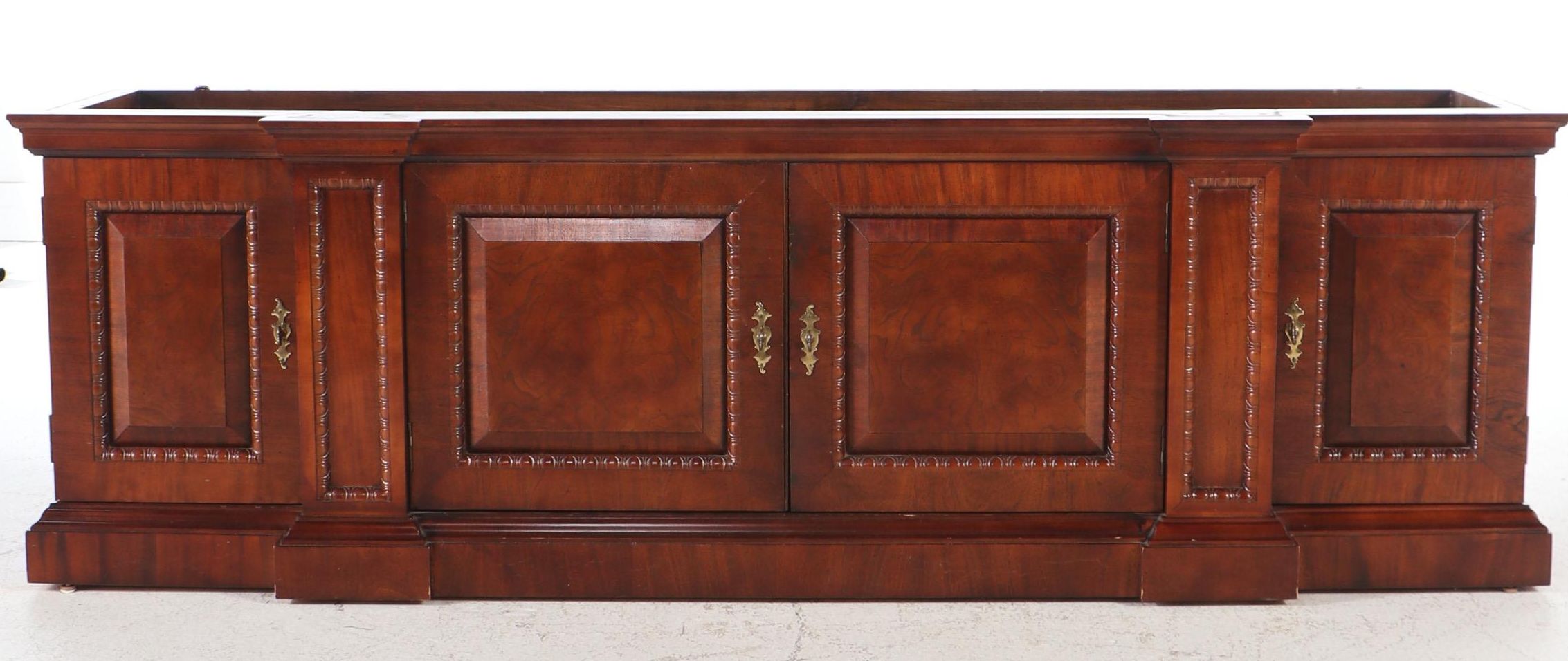 George III Style Mahogany Break-Front China Cabinet