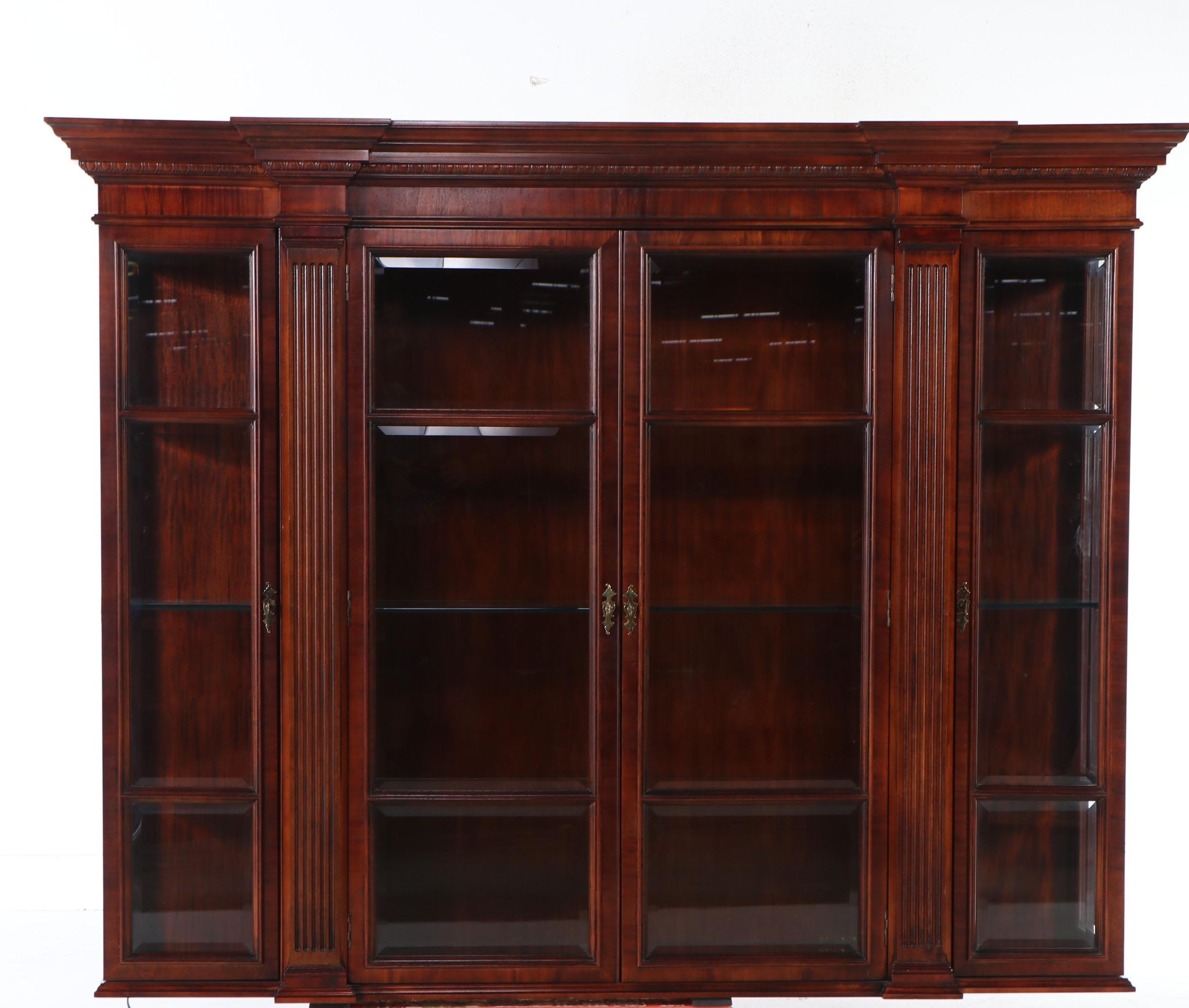 George III Style Mahogany Break-Front China Cabinet
