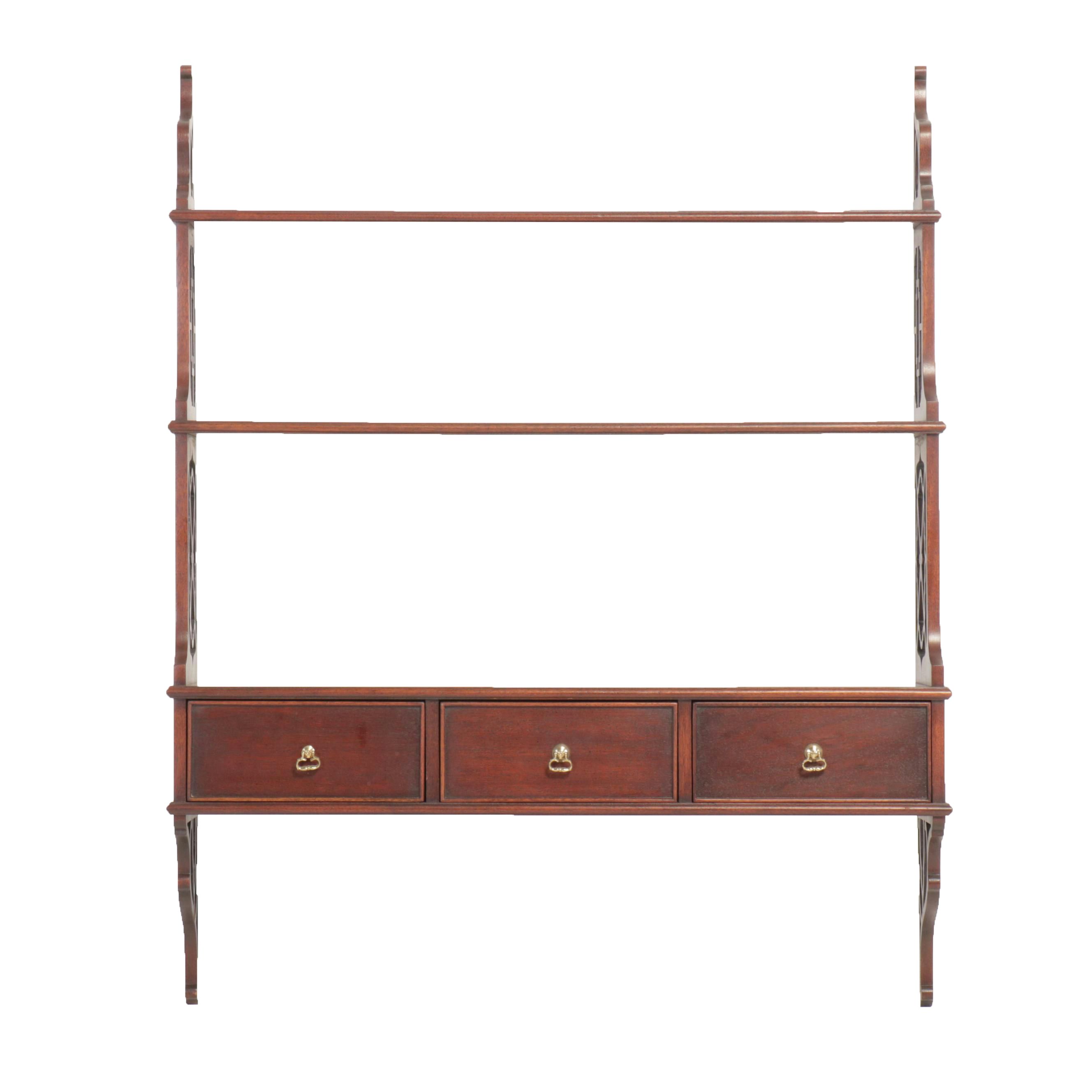 Southampton Federal Style Mahogany Hanging Wall Shelf, Late 20th Century
