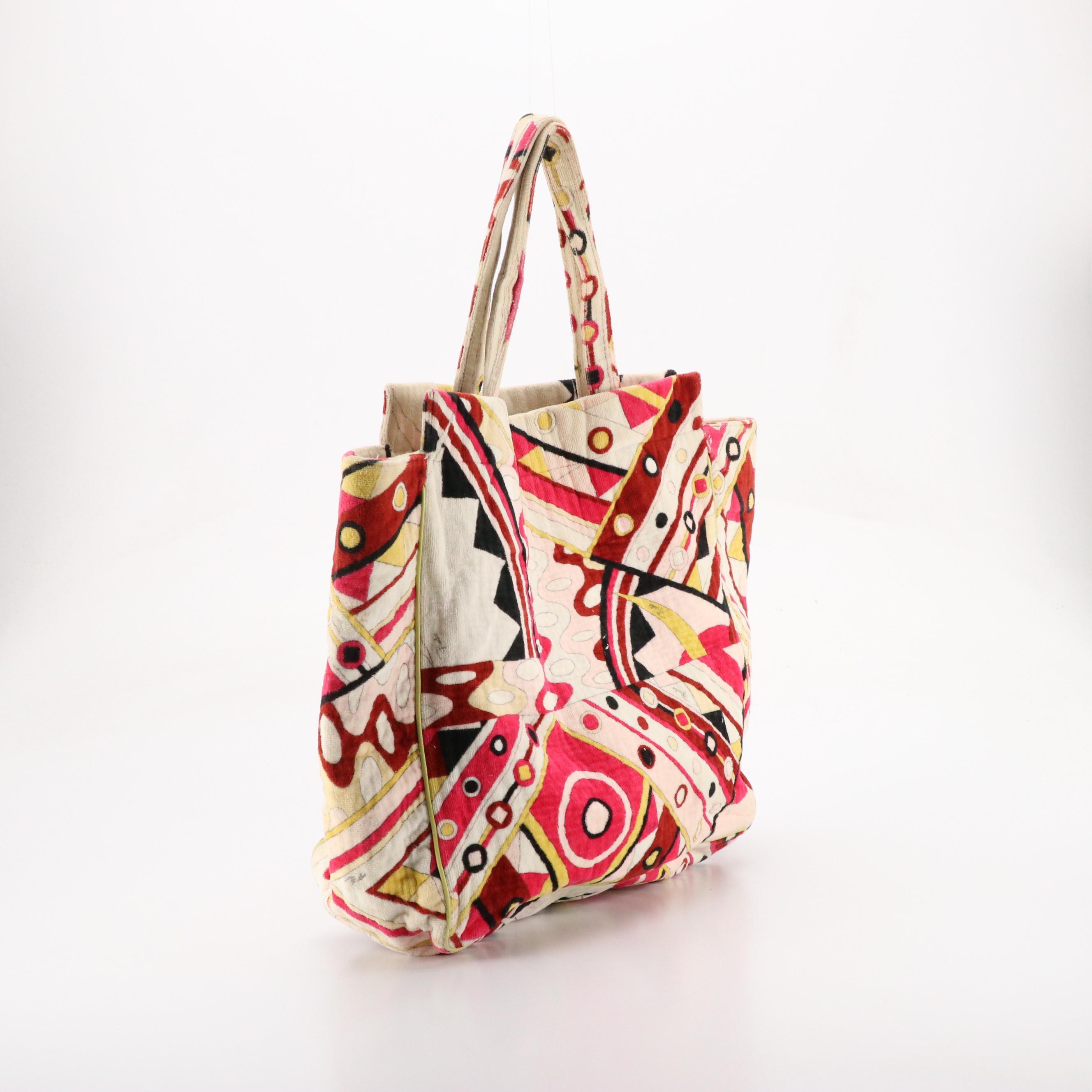 Emilio Pucci Printed Terry Cloth Towel Tote