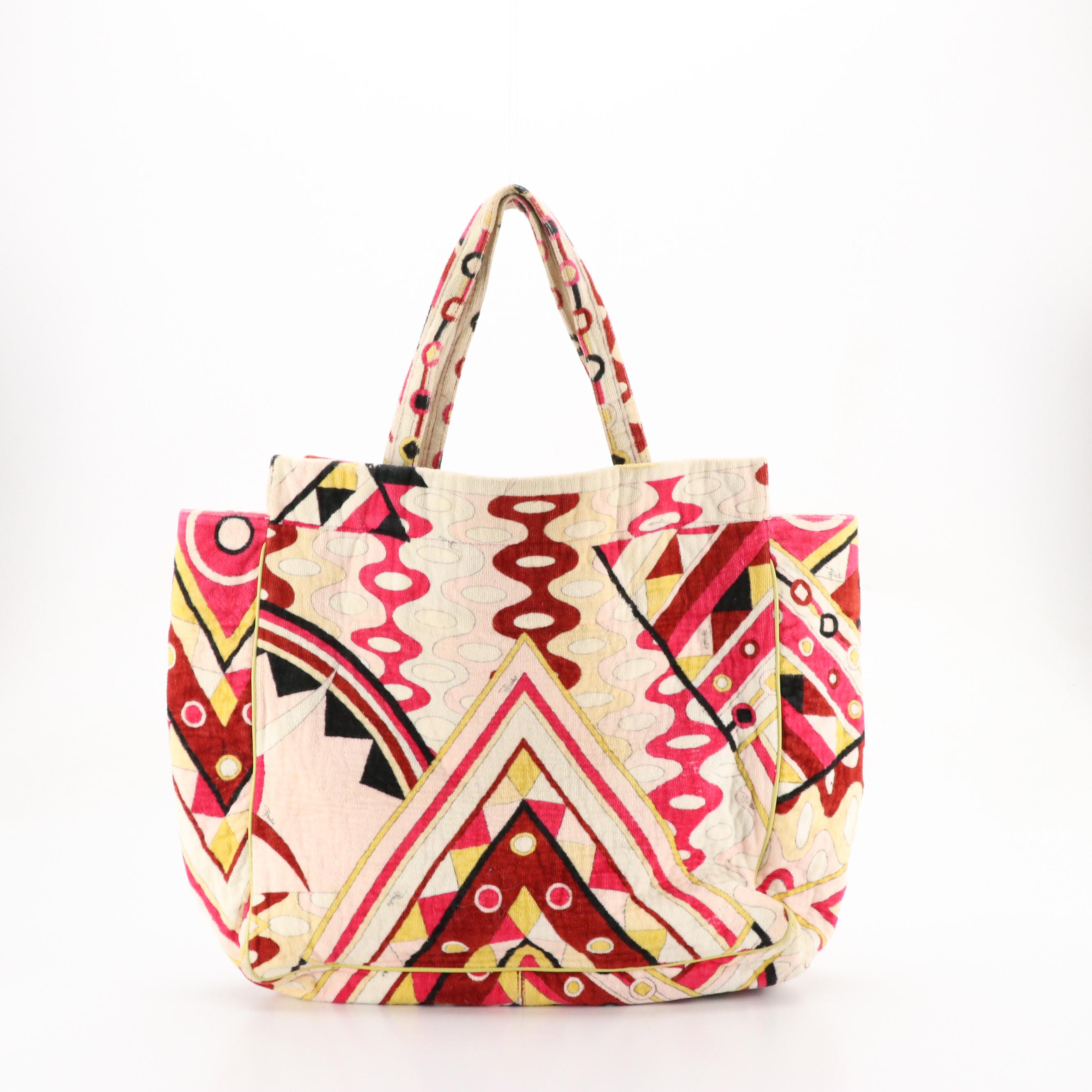 Emilio Pucci Printed Terry Cloth Towel Tote