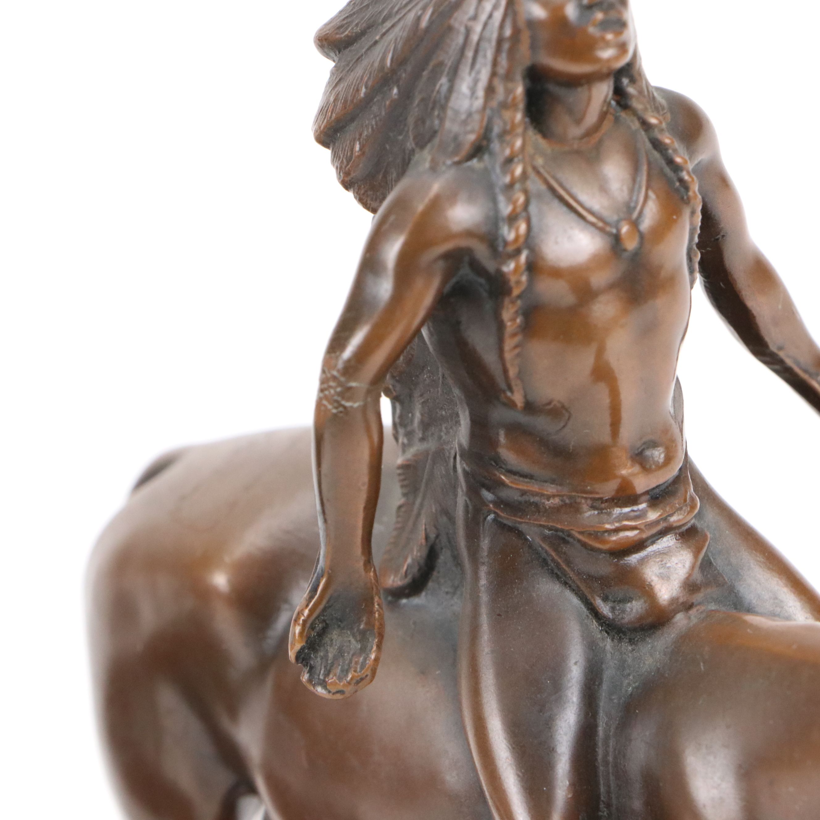 Pair of Cyprus Dallin "Appeal to the Great Spirit" Bookends with Other Doorstop