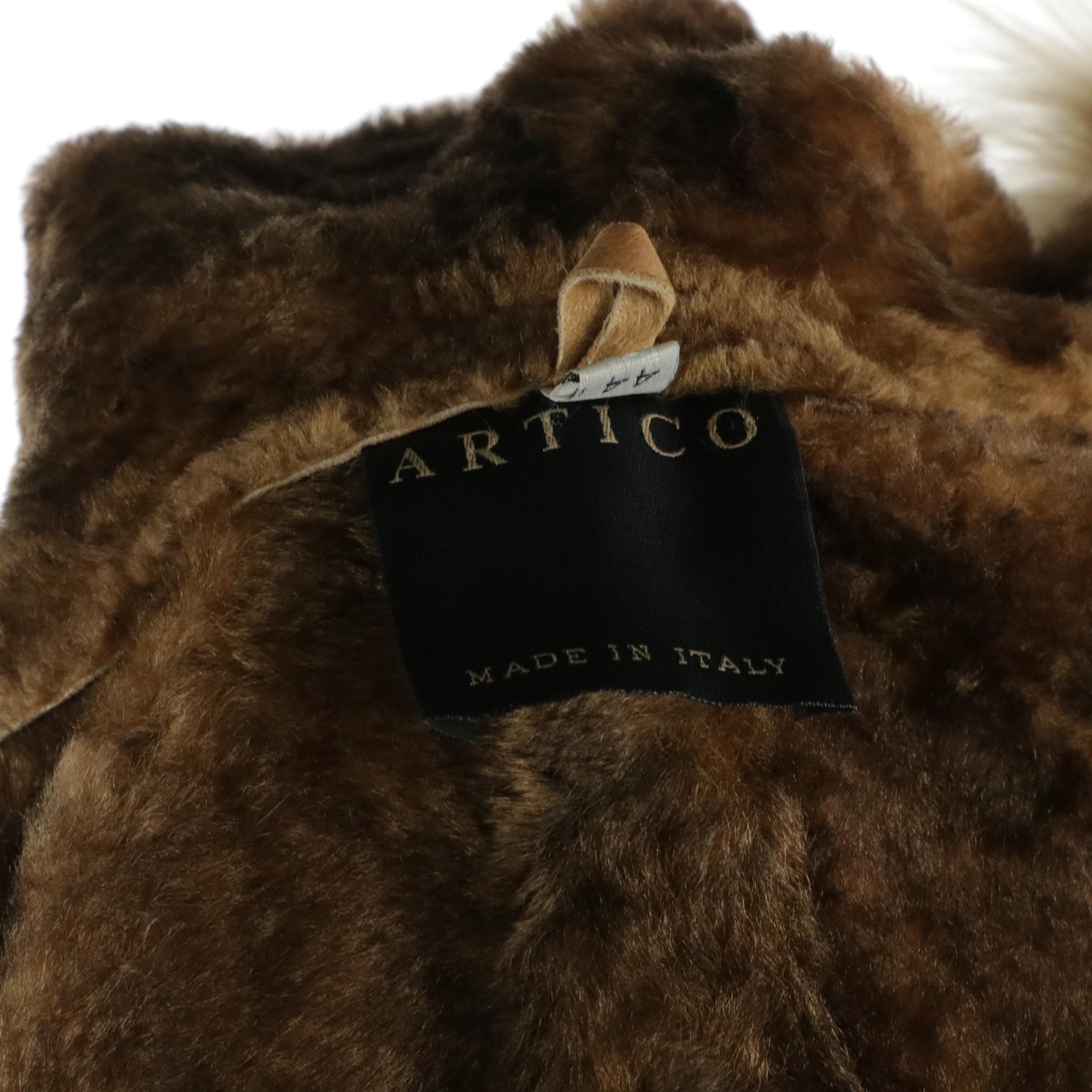 Artico Pieced Fur/Leather Shearling Hoody Jacket