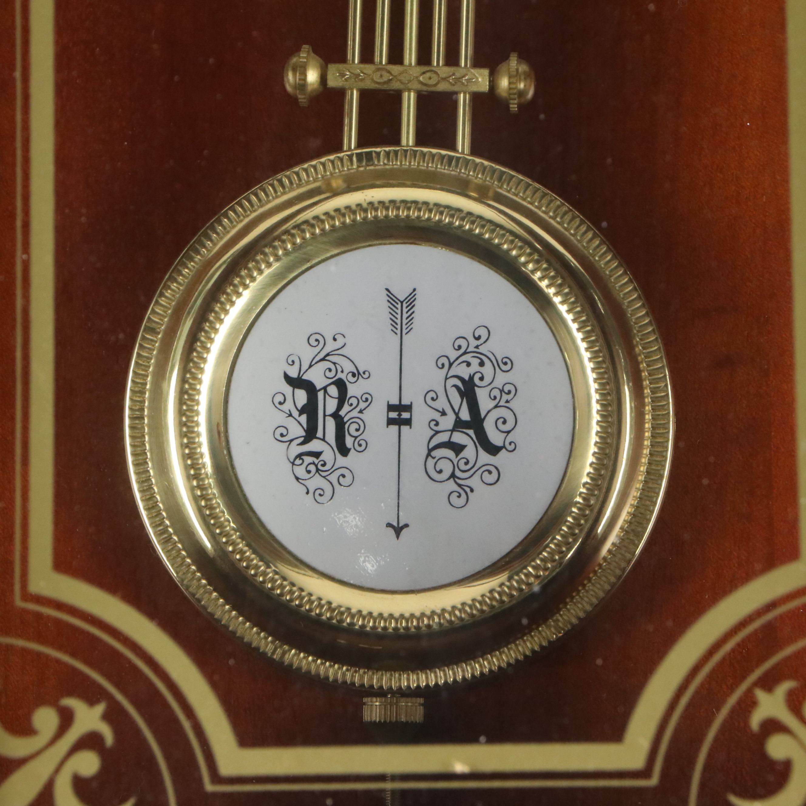 Louis XVI Style Wooden with Gilt Accents Wall Clock