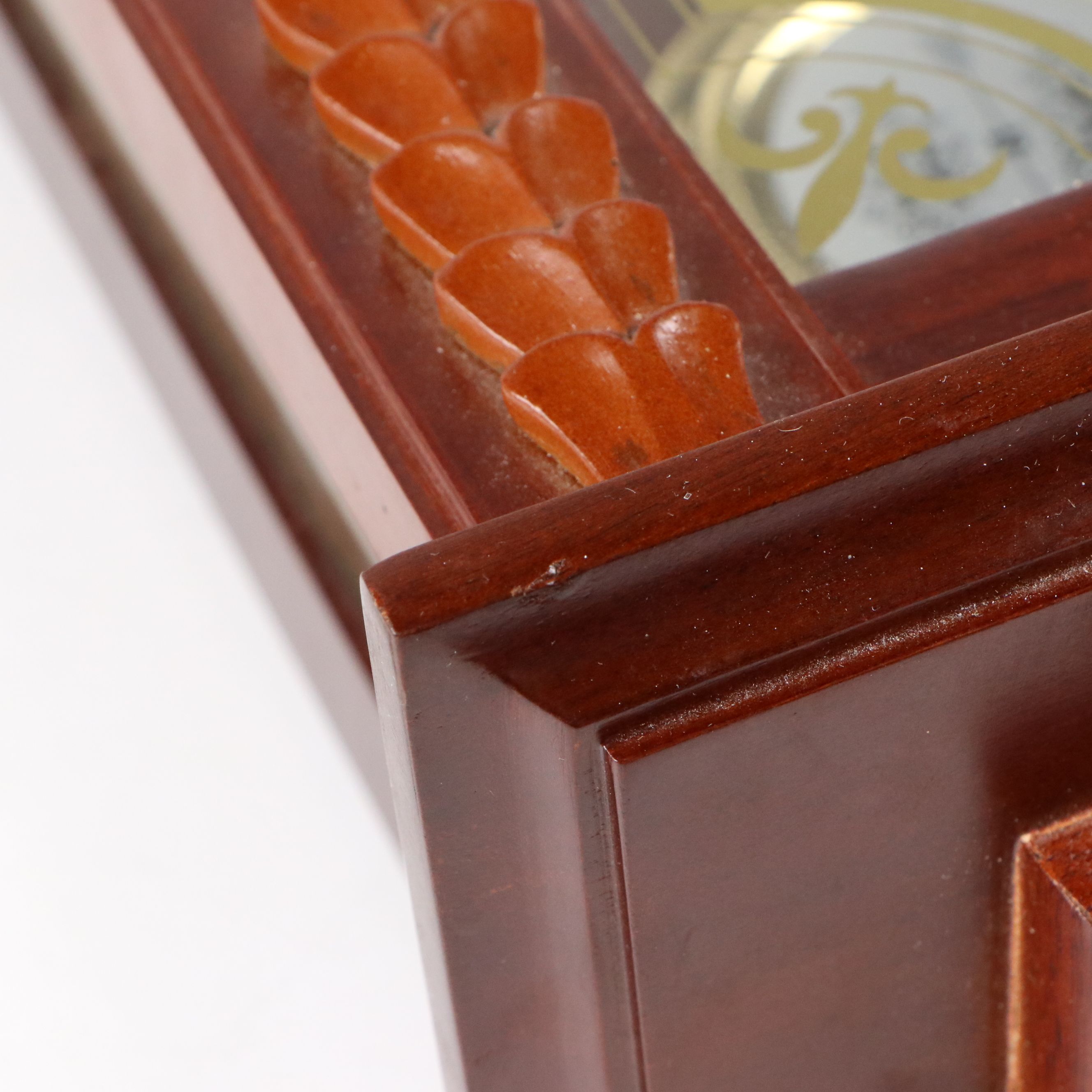 Louis XVI Style Wooden with Gilt Accents Wall Clock