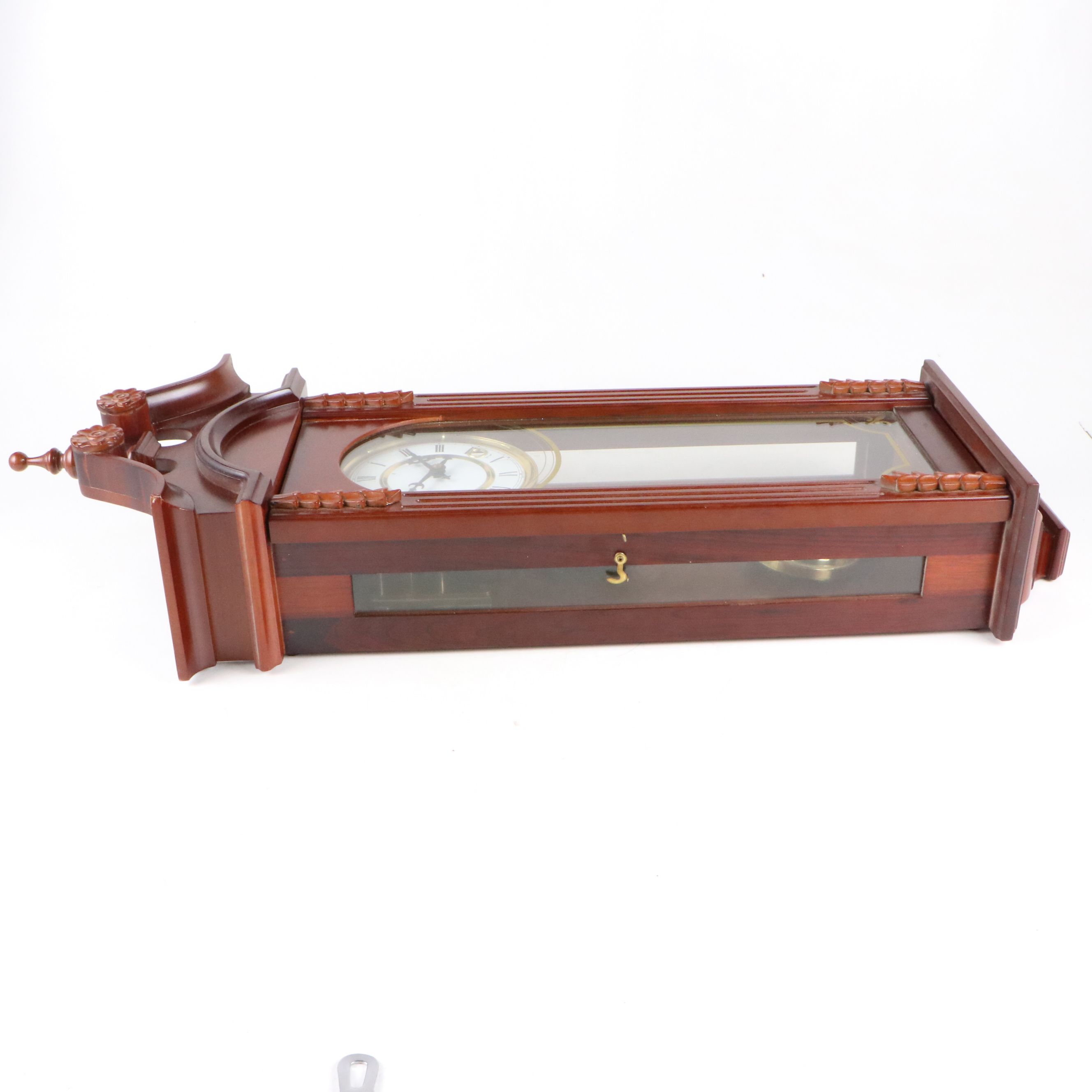 Louis XVI Style Wooden with Gilt Accents Wall Clock