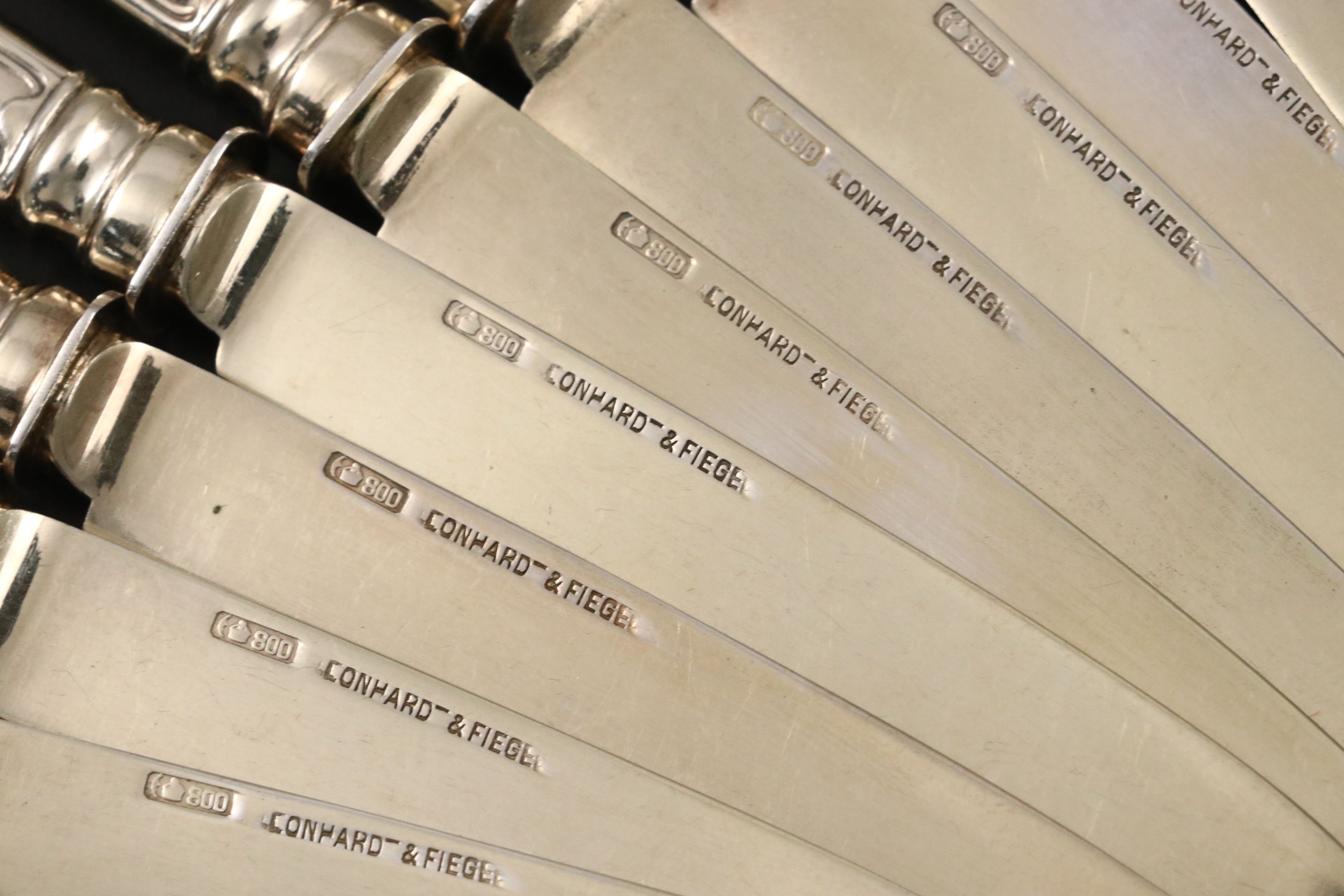 Leonhard & Fiegel German 800 Silver Knives