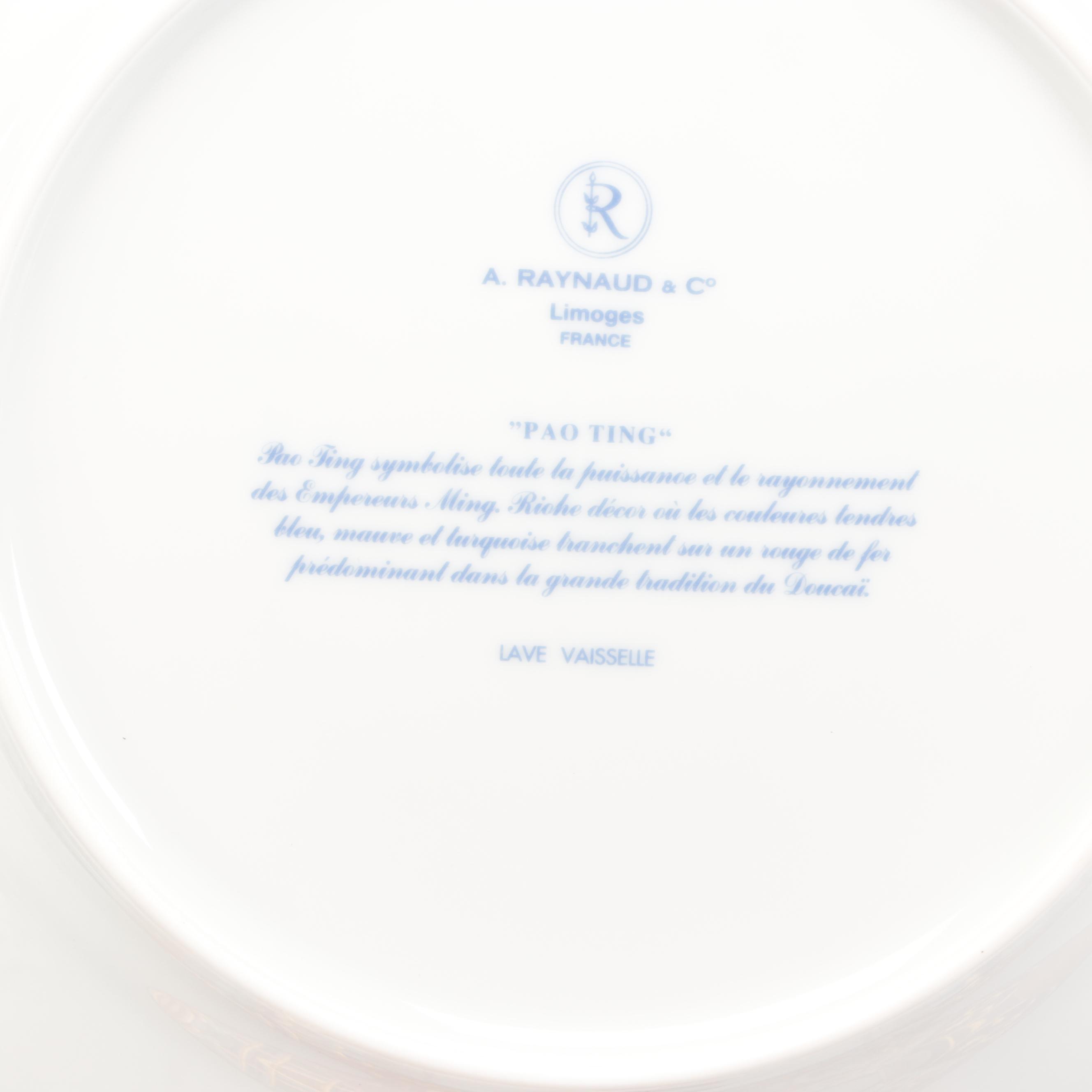 Raynaud "Pao Ting" French Gilt Porcelain Dinnerware