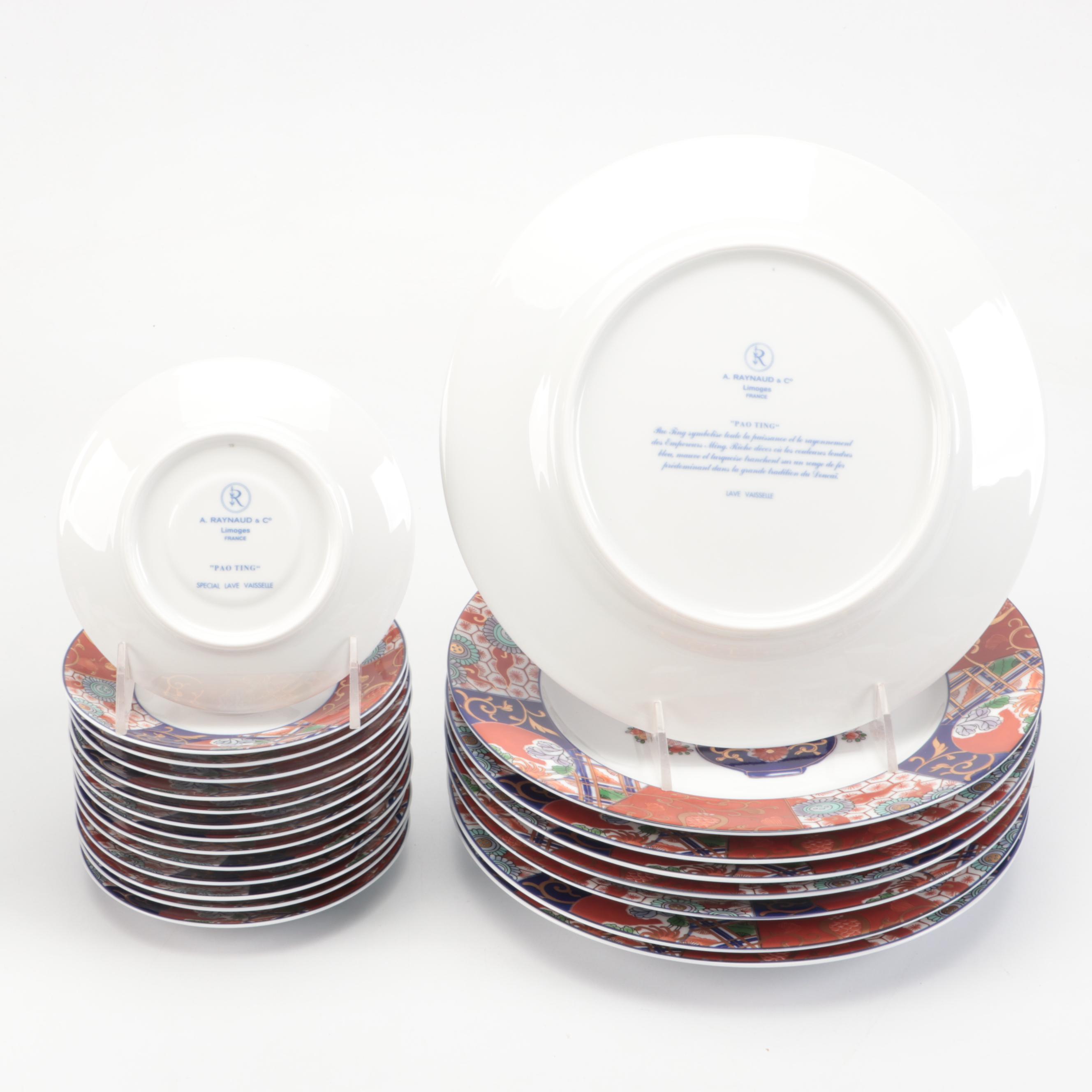 Raynaud "Pao Ting" French Gilt Porcelain Dinnerware