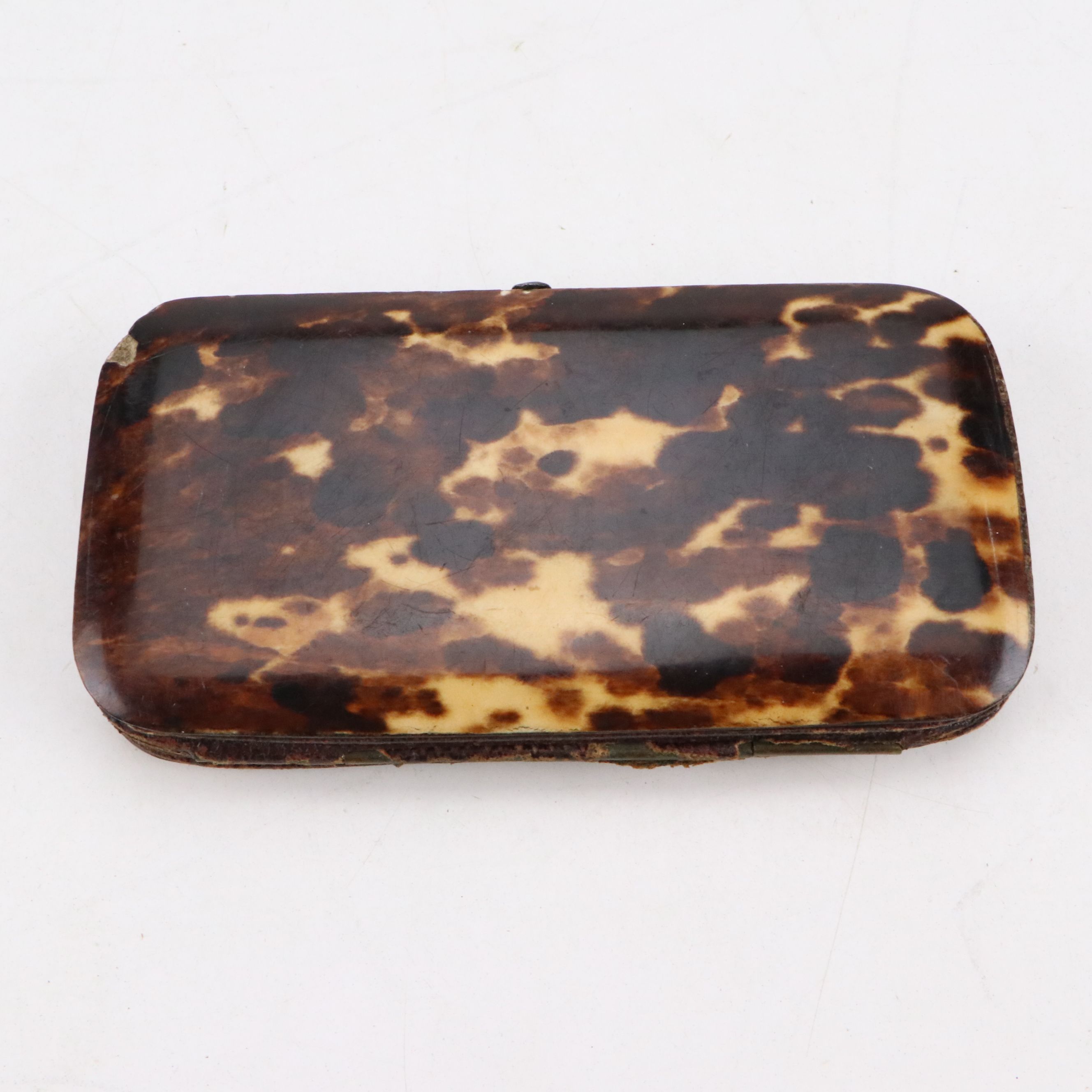 Continental Tortoiseshell Case with MOP and Silver Cartouche Inlay