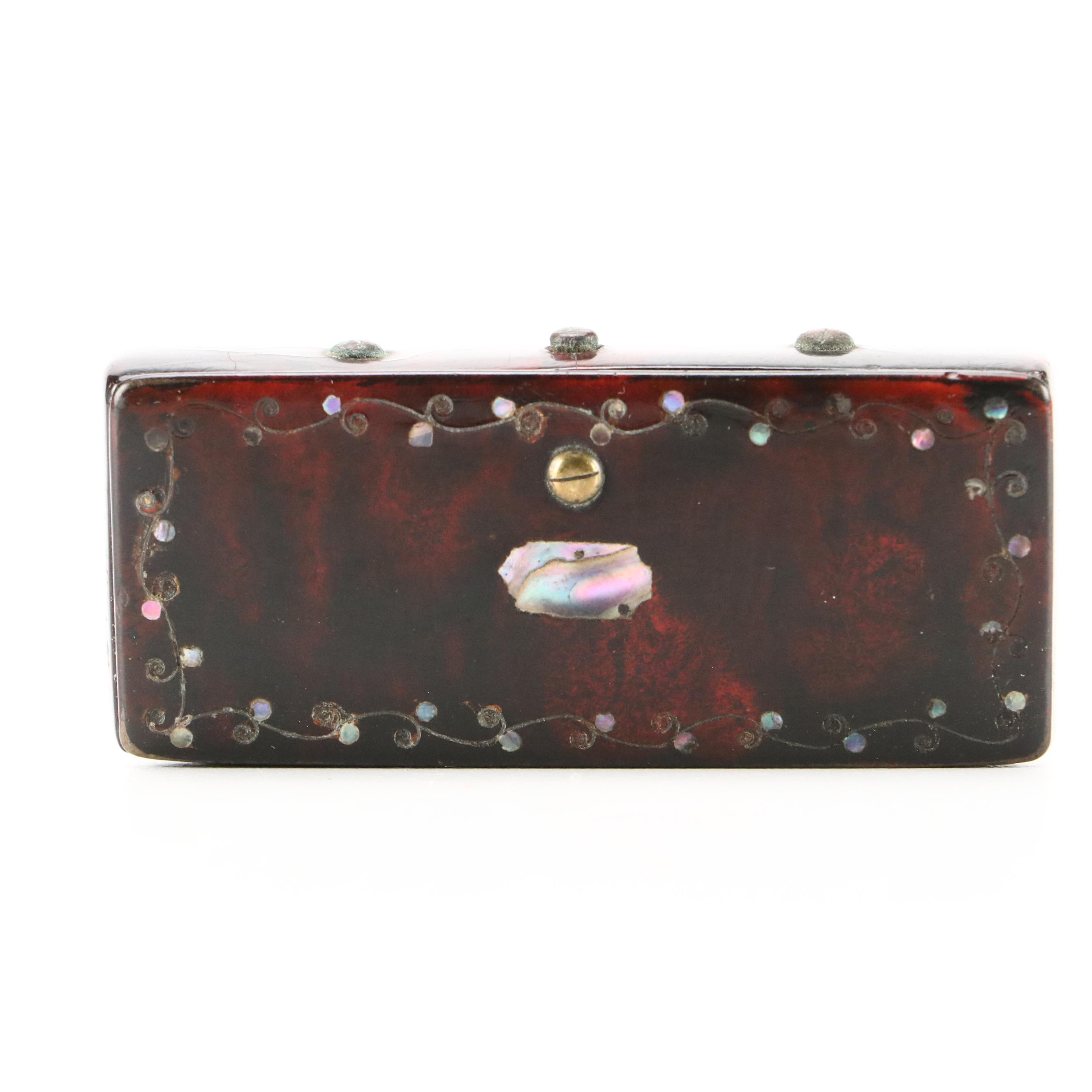 Continental Victorian Abalone and Tortoiseshell Snuffbox