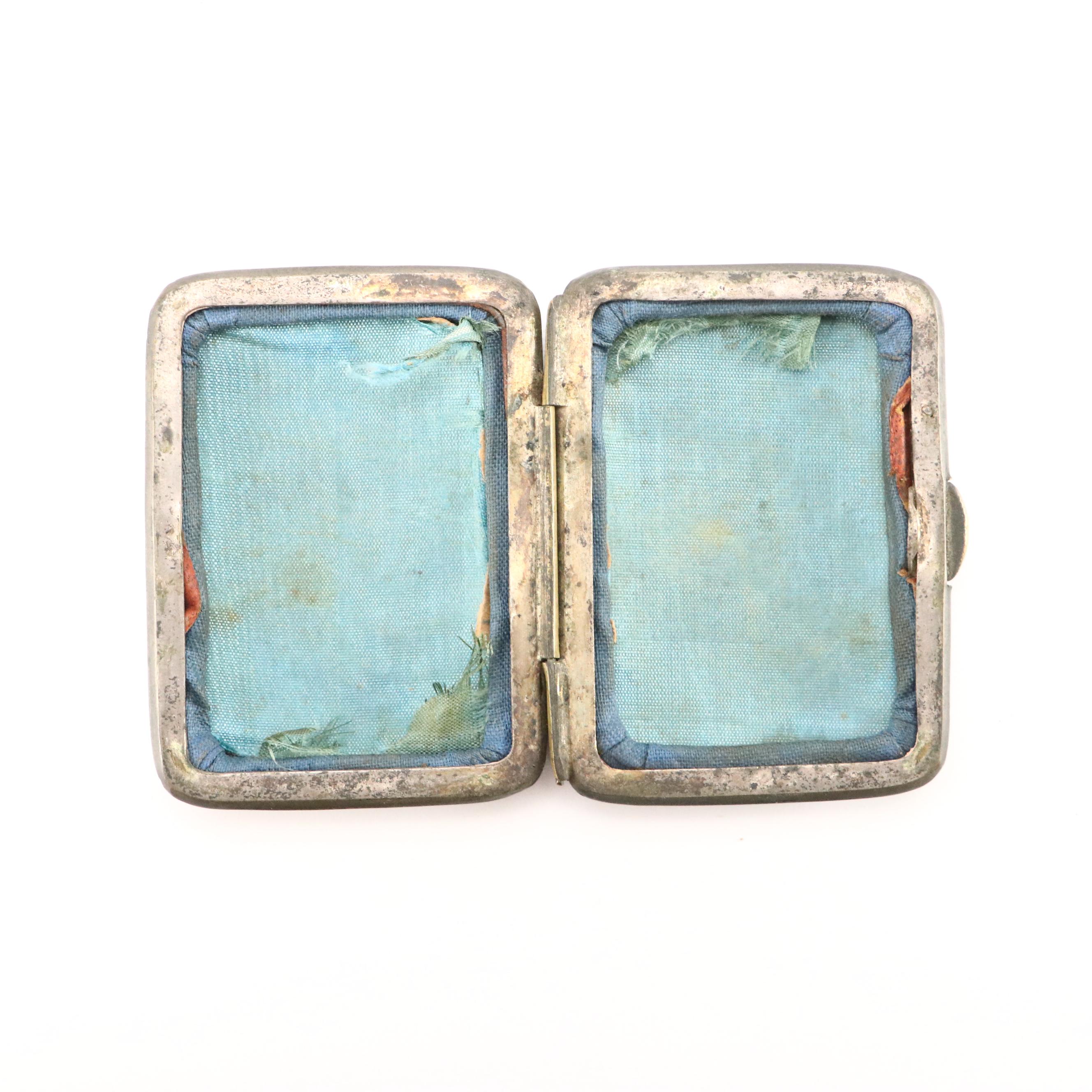 Continental Tortoiseshell and Silver Foliate Inlay Hinged Box, Antique