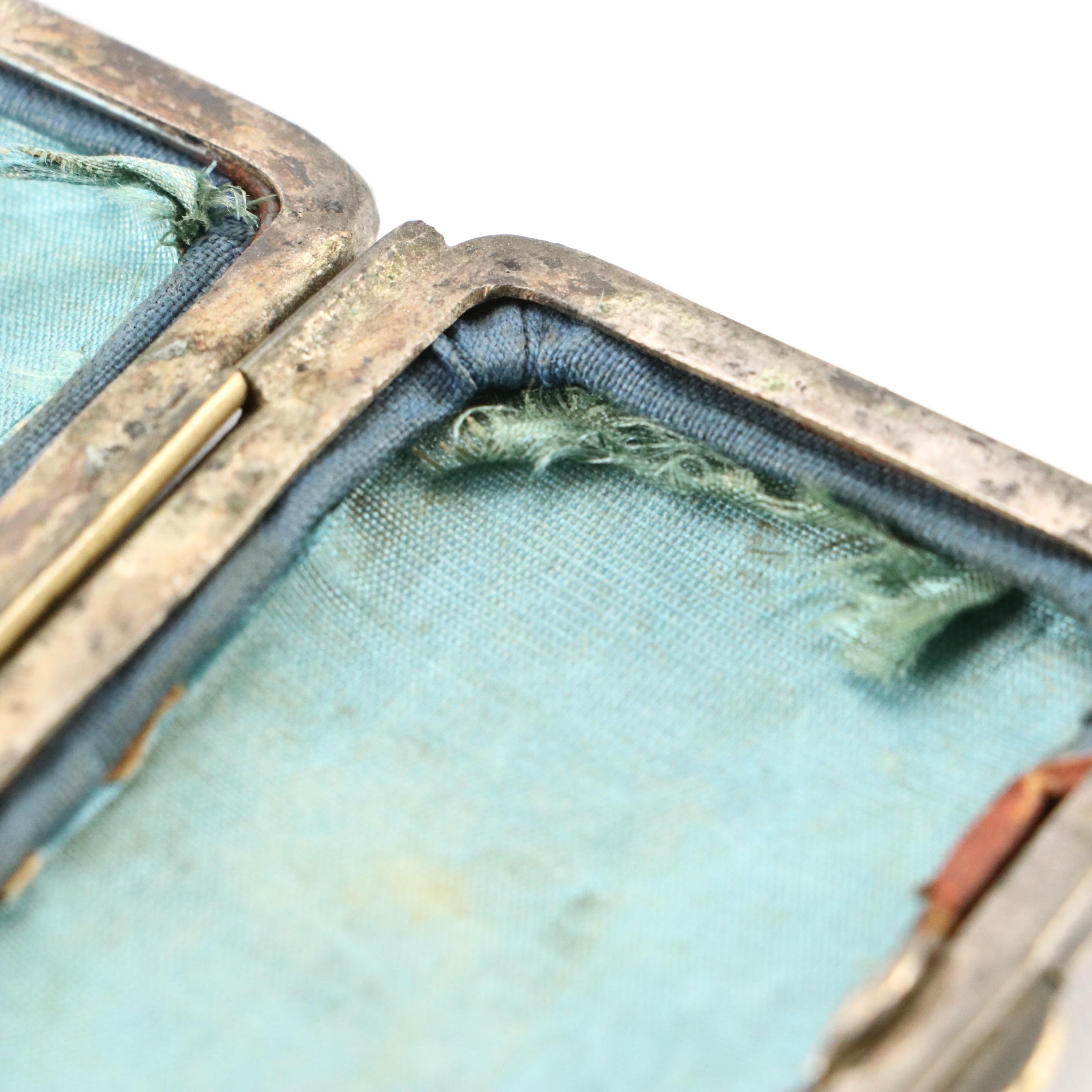 Continental Tortoiseshell and Silver Foliate Inlay Hinged Box, Antique