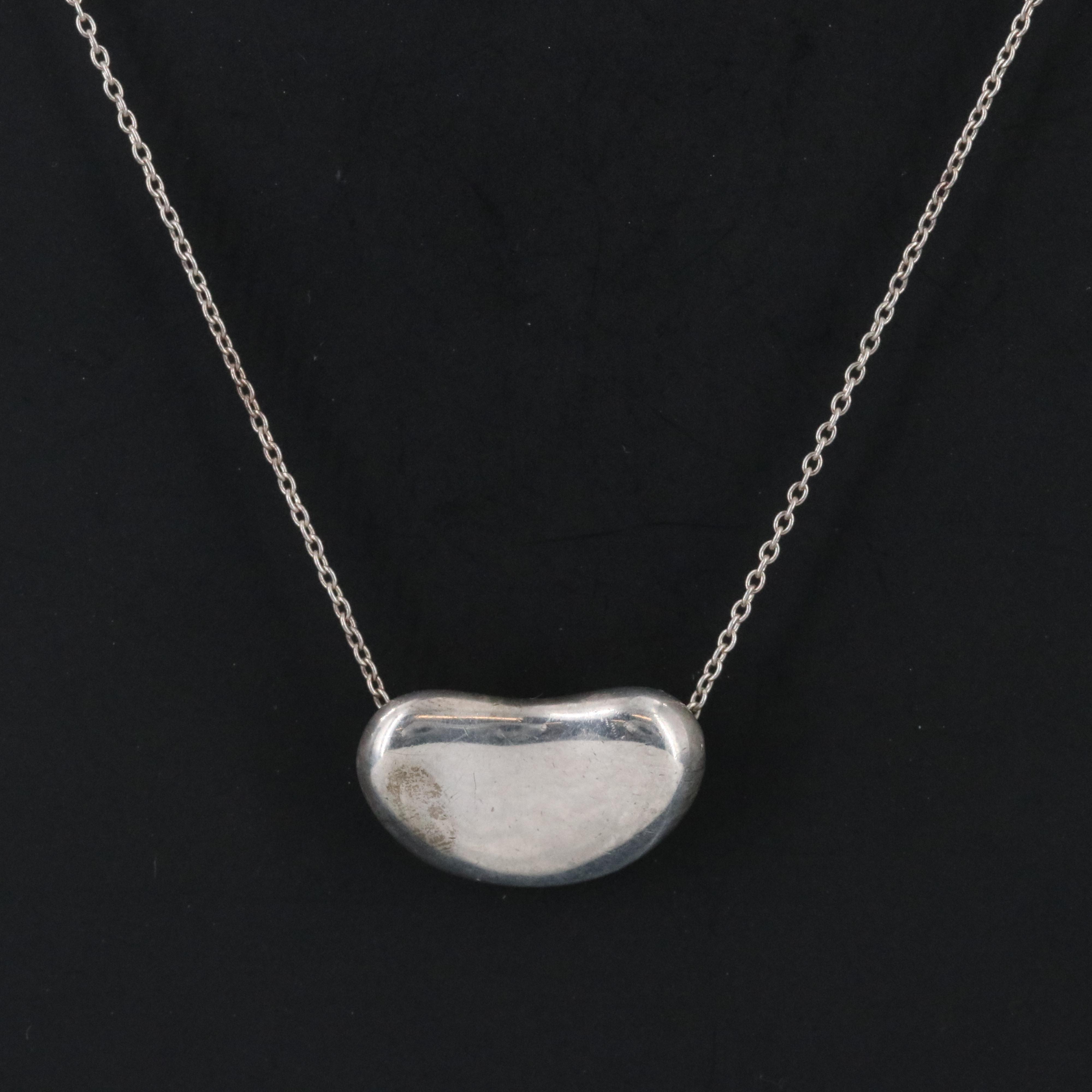 Elsa Peretti for Tiffany & Co. Bean Design Sterling Necklace