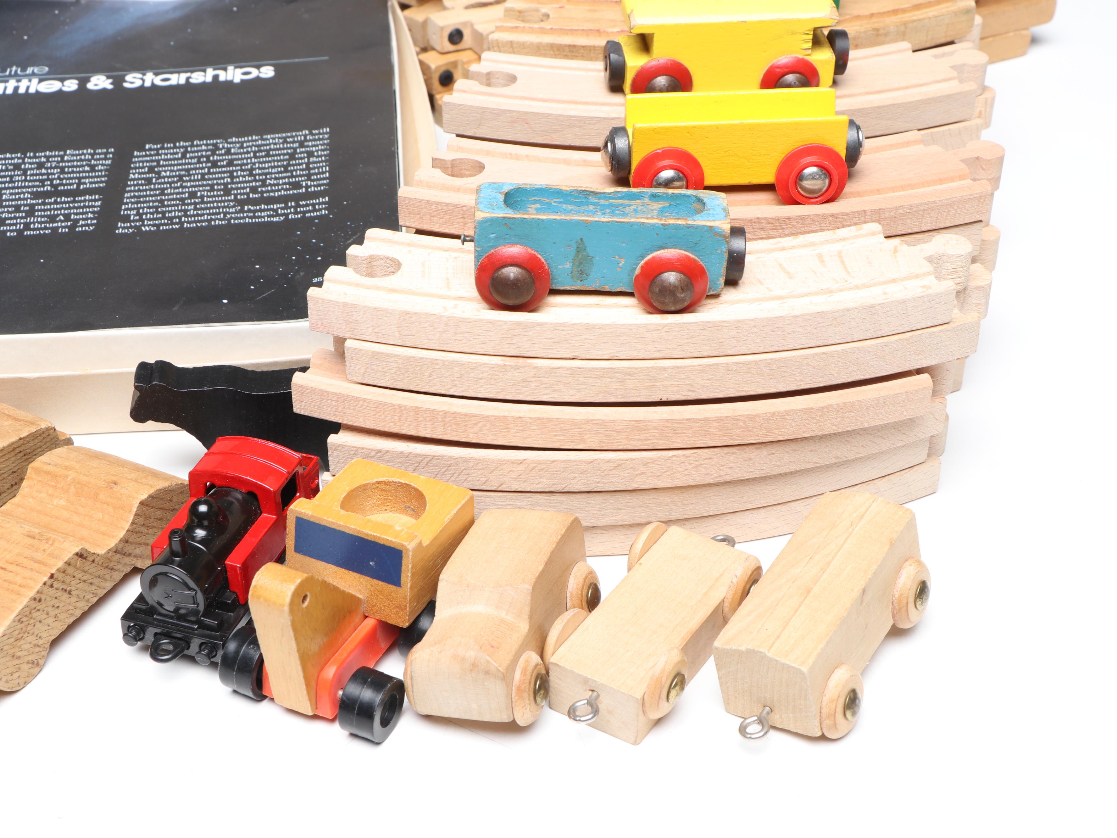 Wood and Plastic Toy Train Sets with National Geographic Our Universe Space Kit