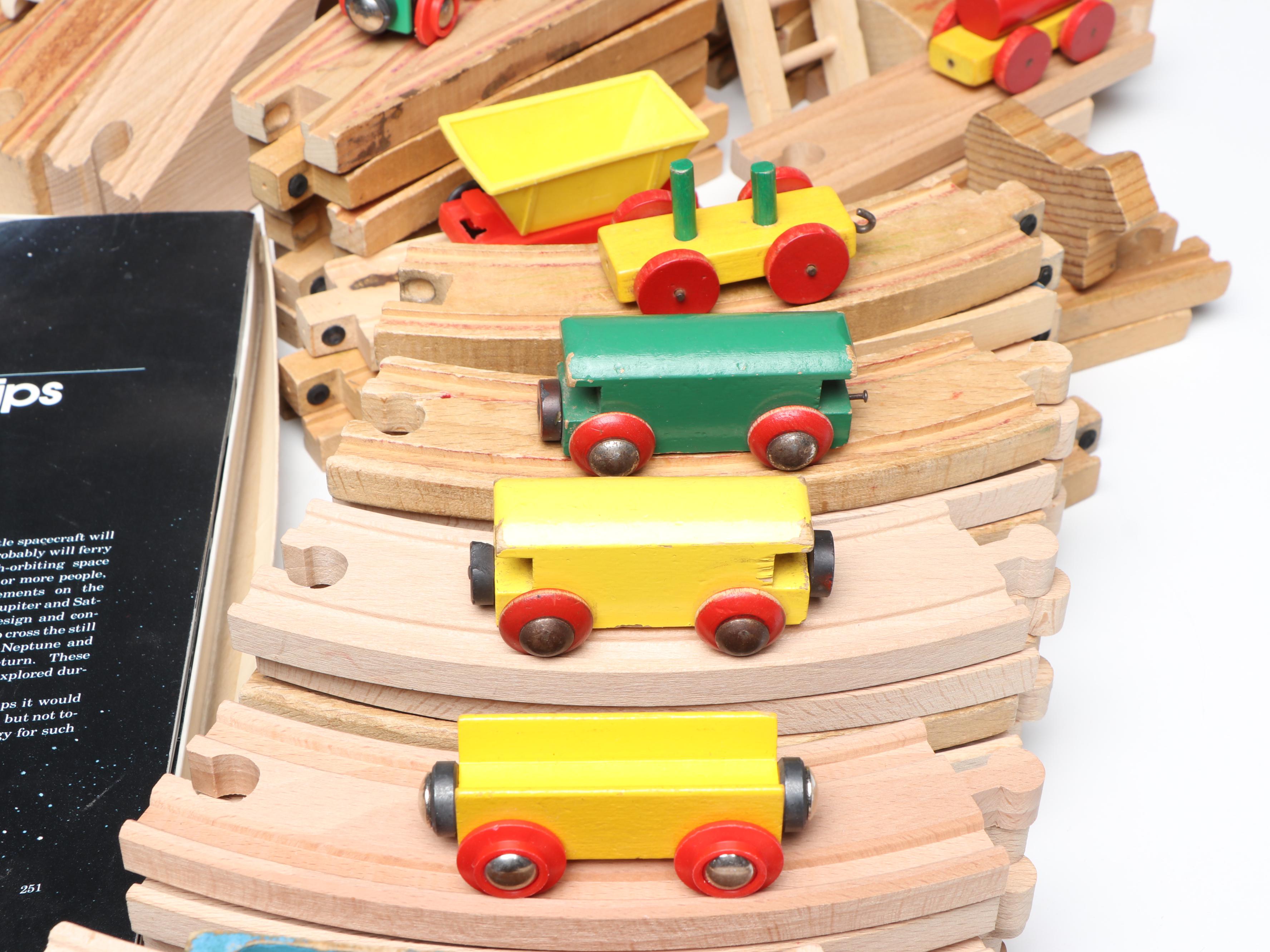 Wood and Plastic Toy Train Sets with National Geographic Our Universe Space Kit