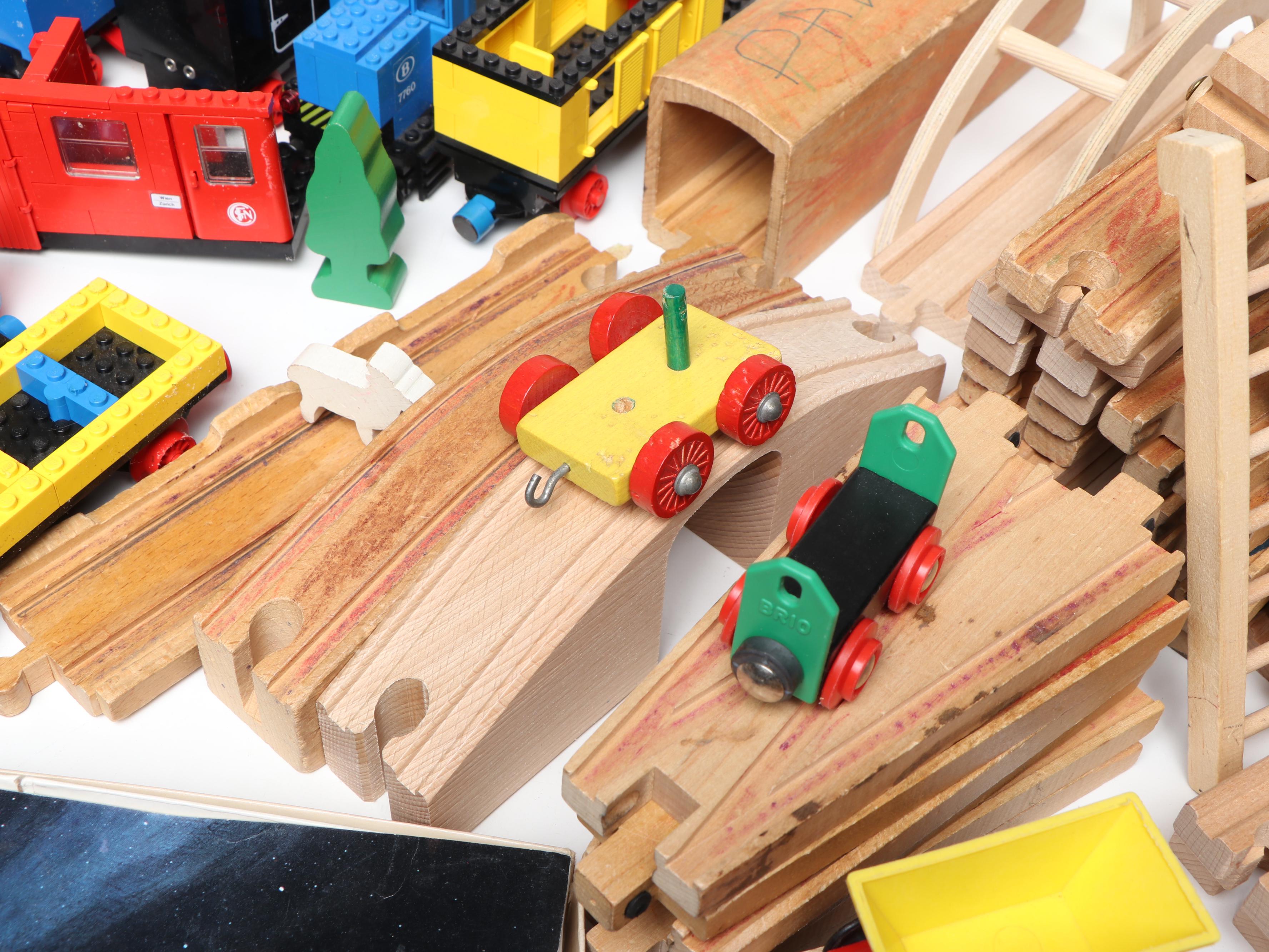 Wood and Plastic Toy Train Sets with National Geographic Our Universe Space Kit