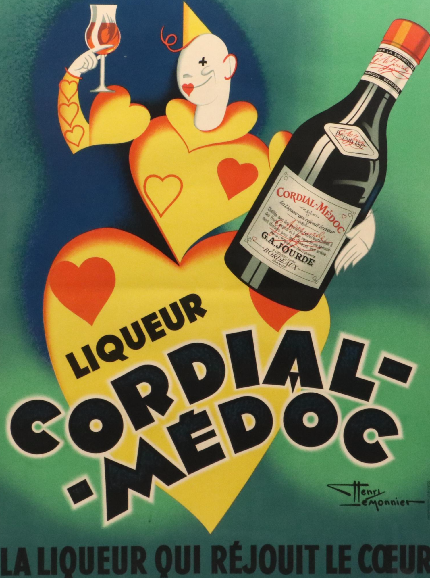 French Advertisement Poster "Liqueur Cordial-Médoc," Circa 1938