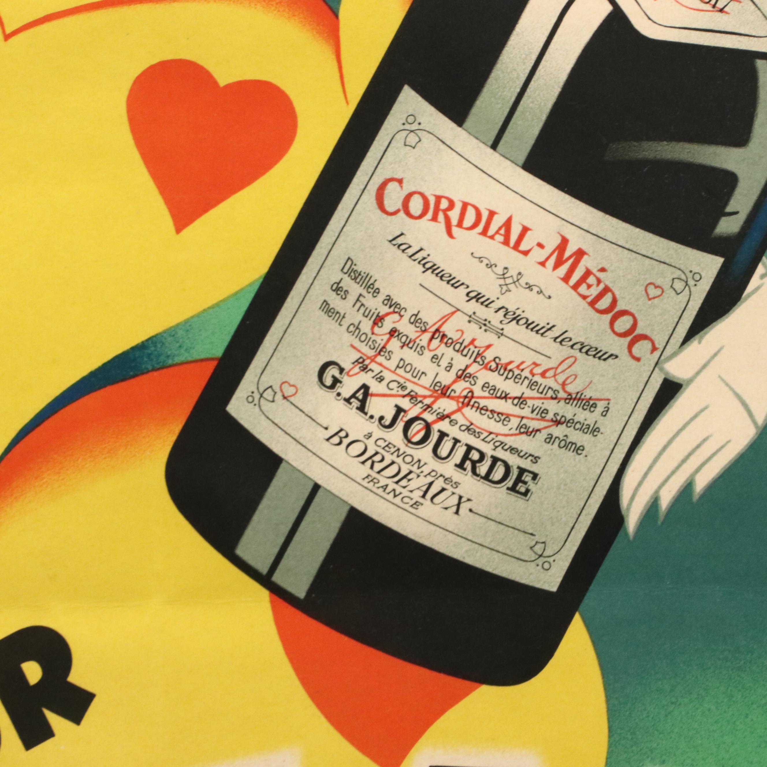 French Advertisement Poster "Liqueur Cordial-Médoc," Circa 1938