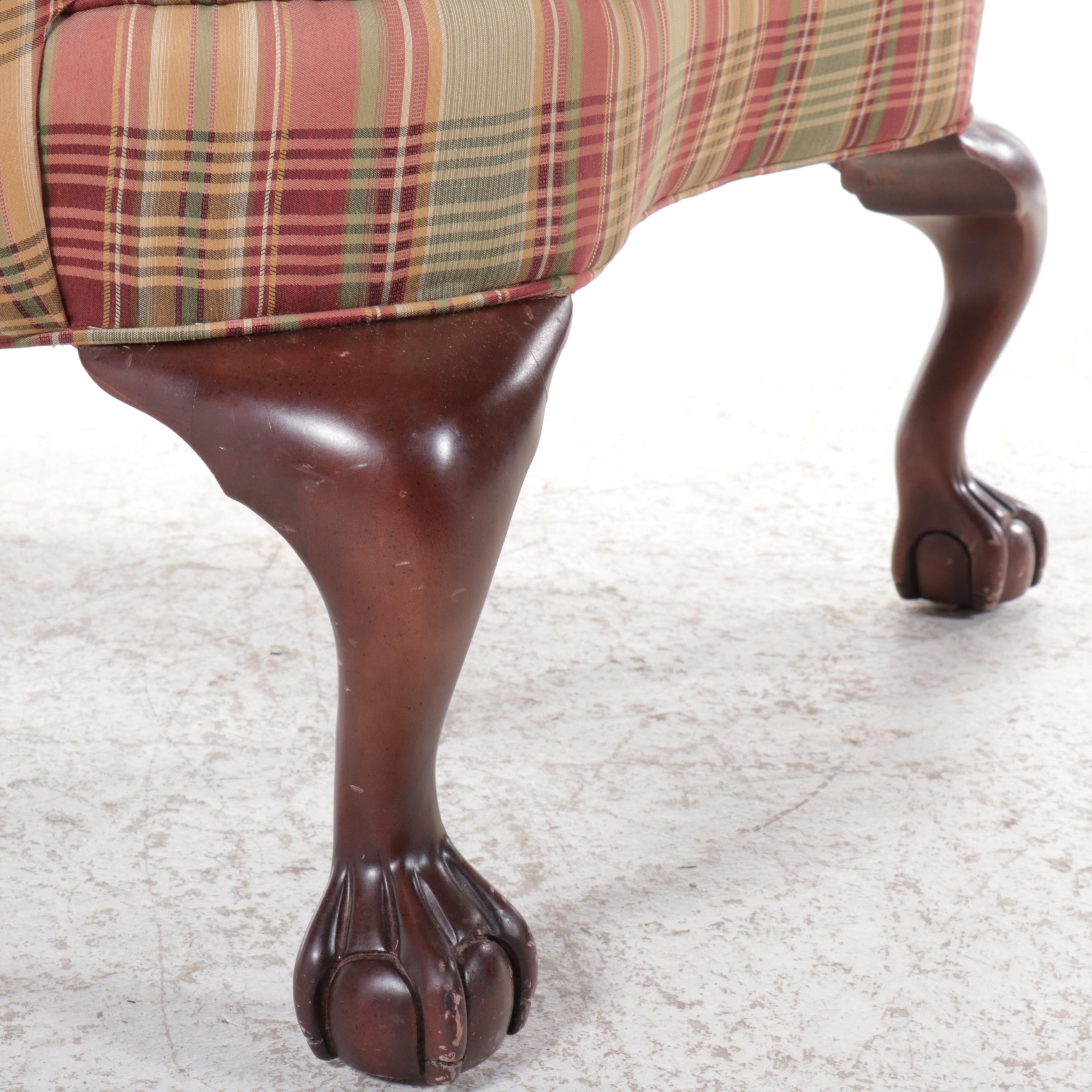 Huntington House Chippendale Style Paw Foot Wingback Chair