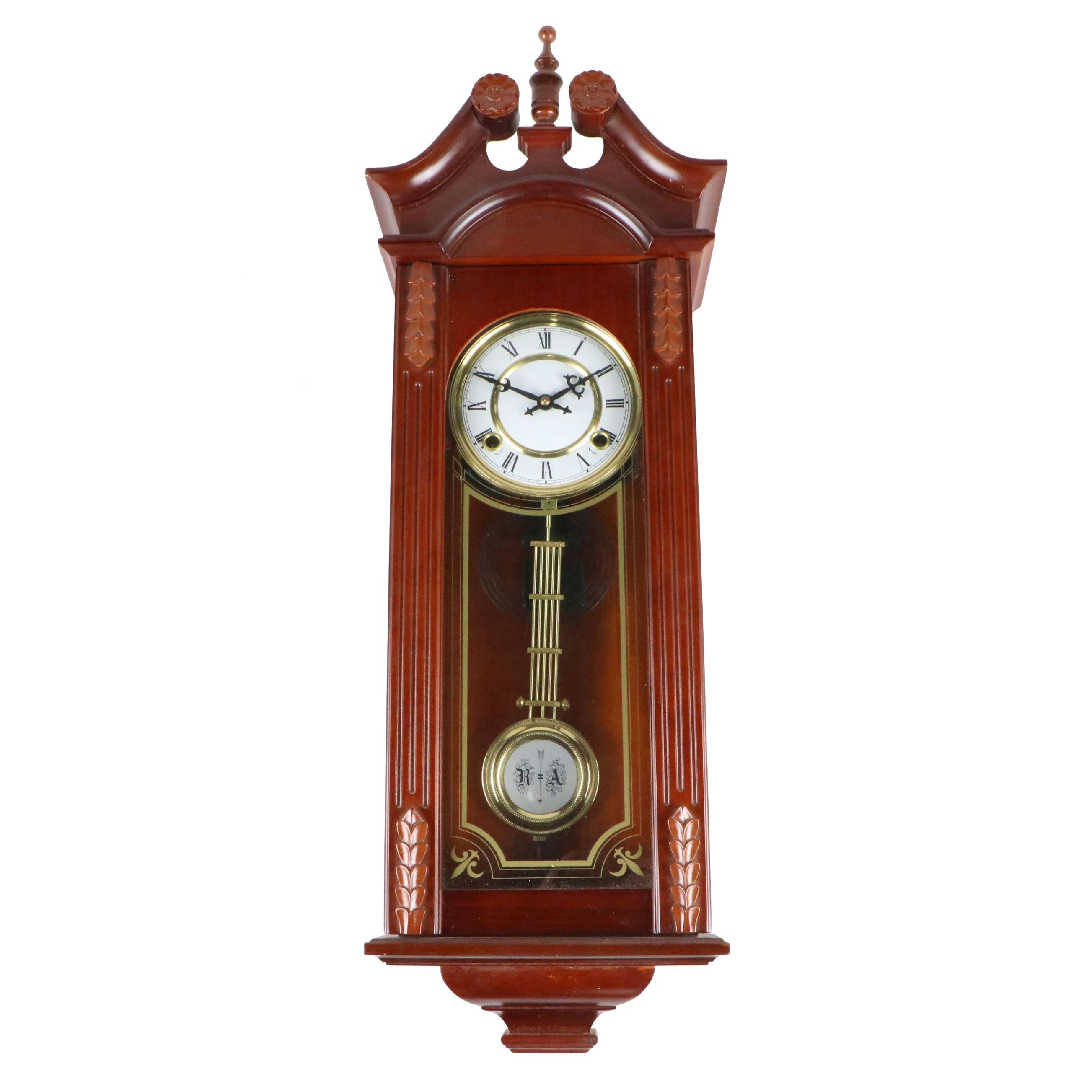 Louis XVI Style Wooden with Gilt Accents Wall Clock