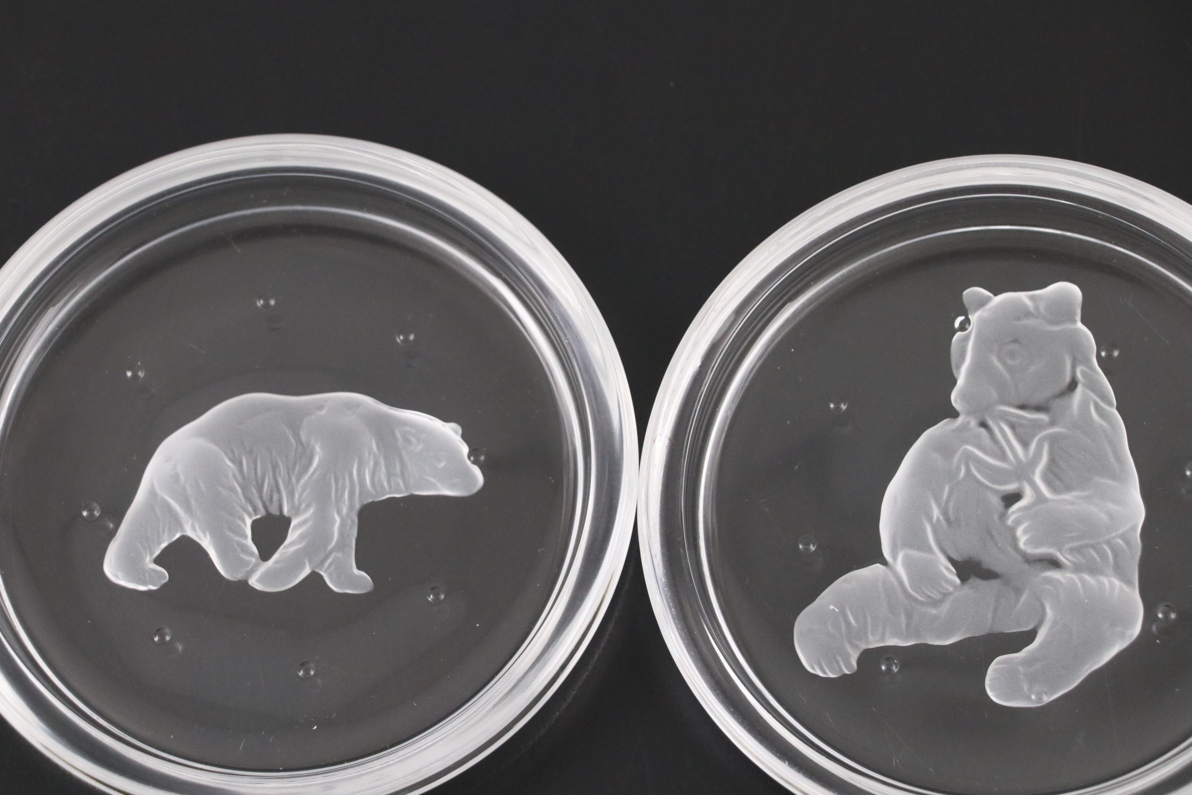 Val St. Lambert Crystal Animal Coasters