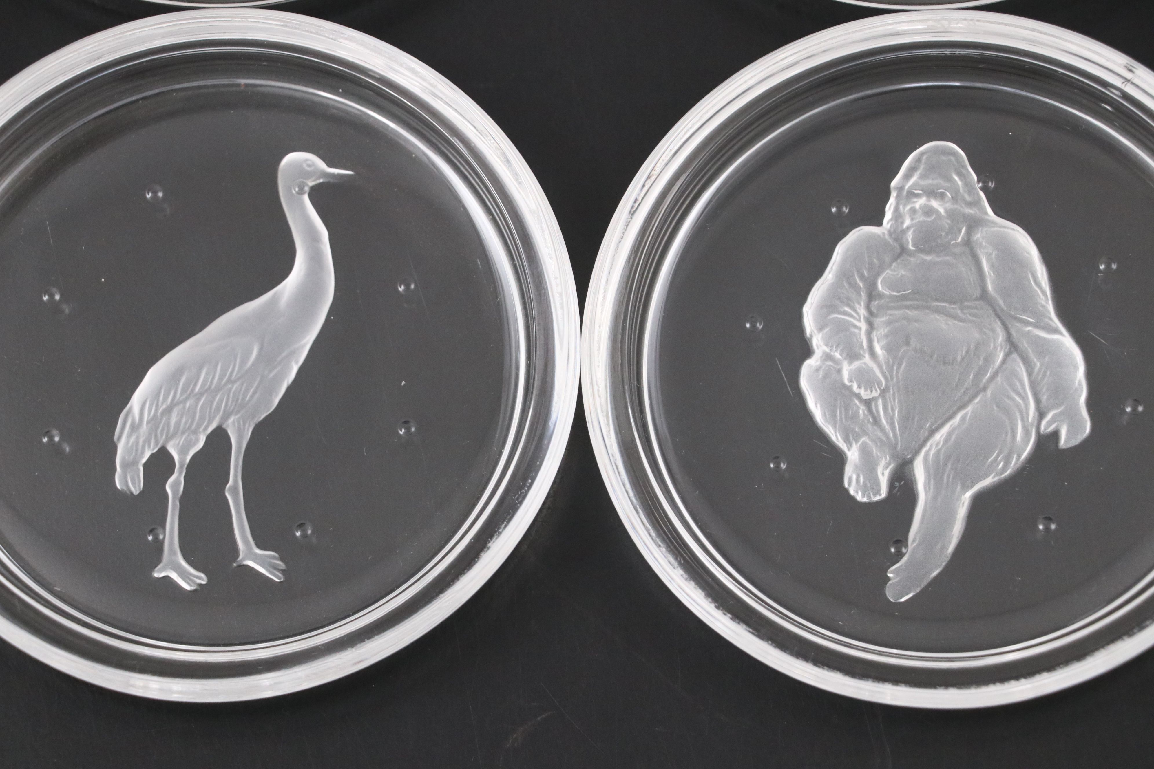 Val St. Lambert Crystal Animal Coasters