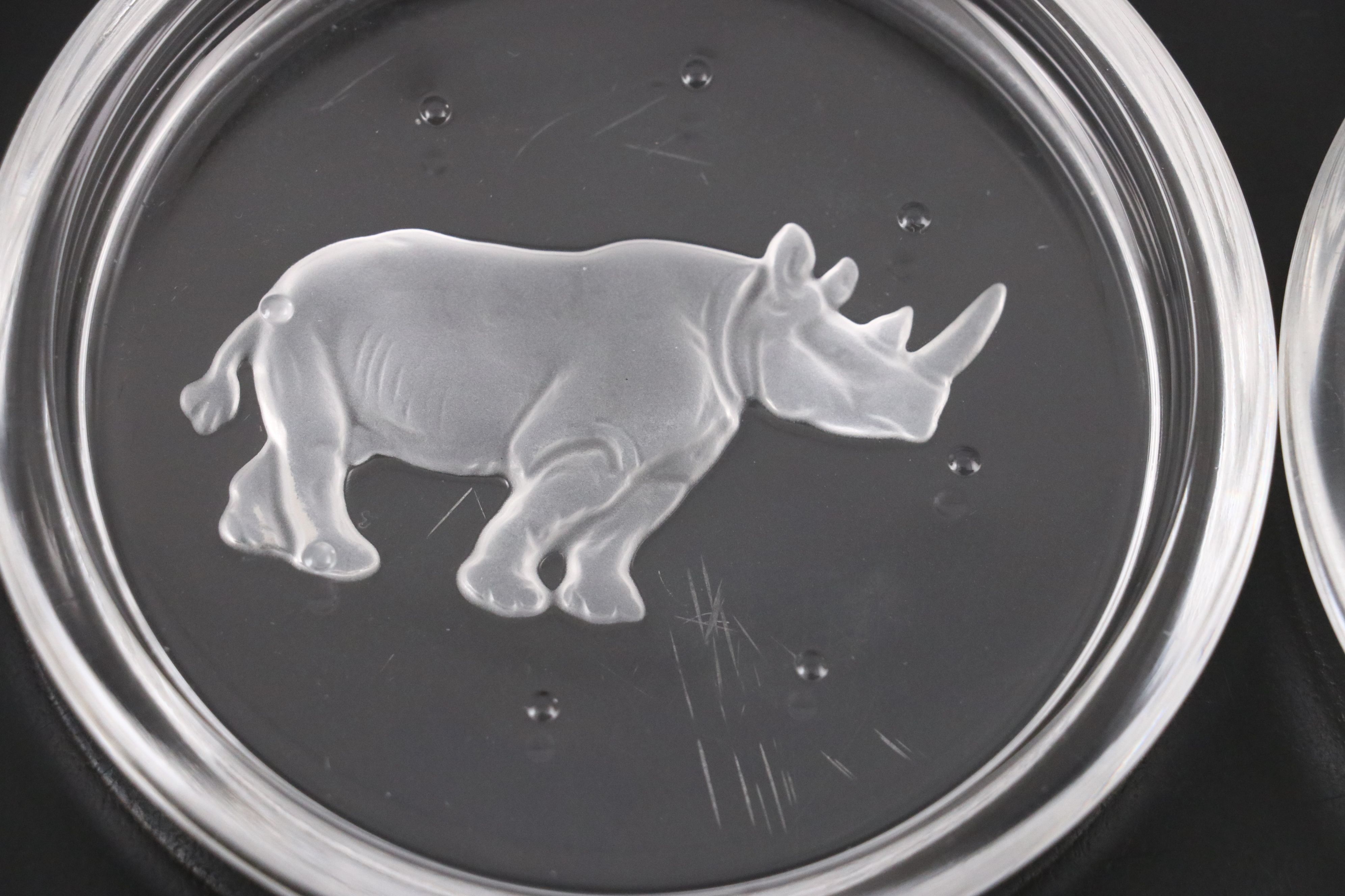 Val St. Lambert Crystal Animal Coasters