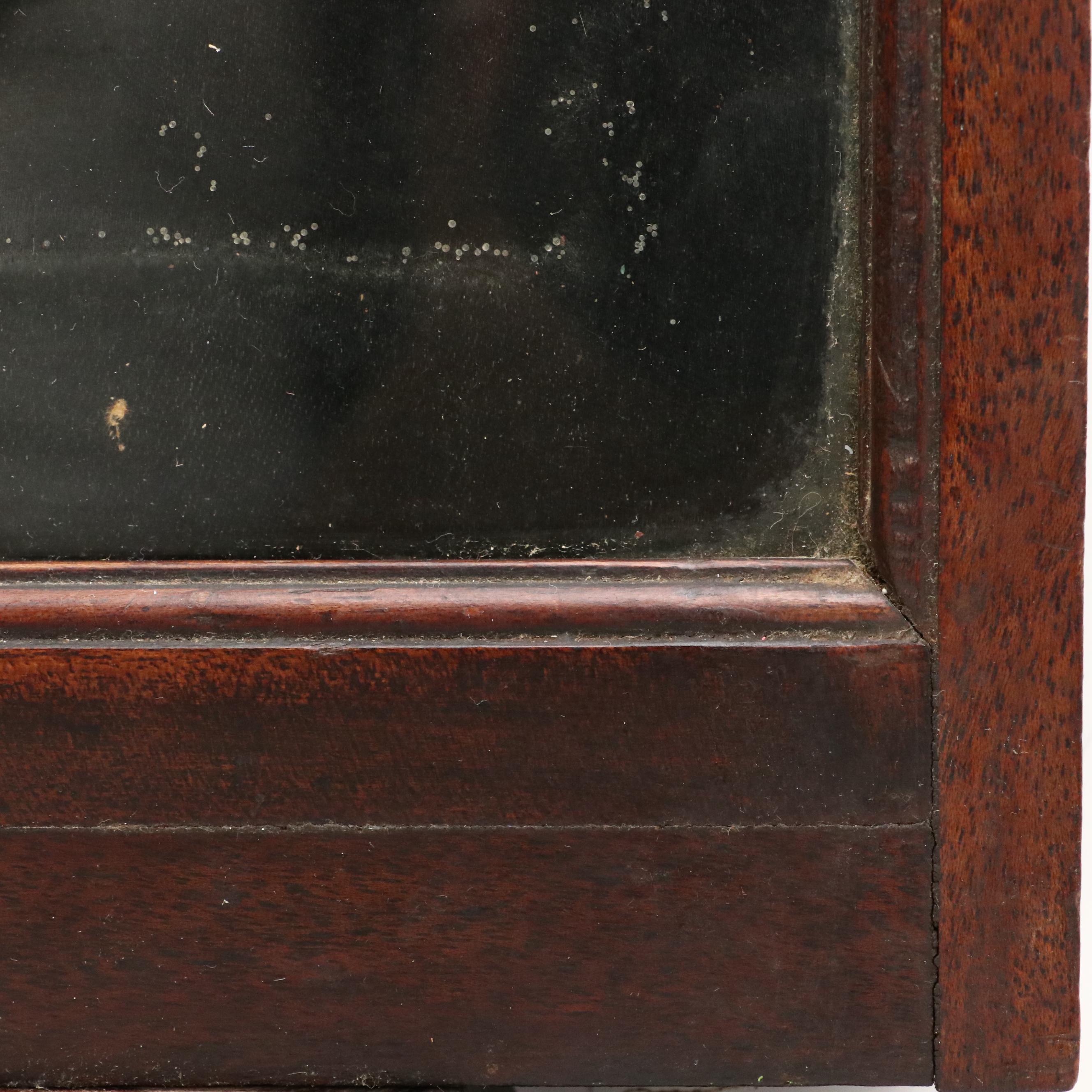 Chippendale Style Glass Covered Embroidered Fireplace Screen