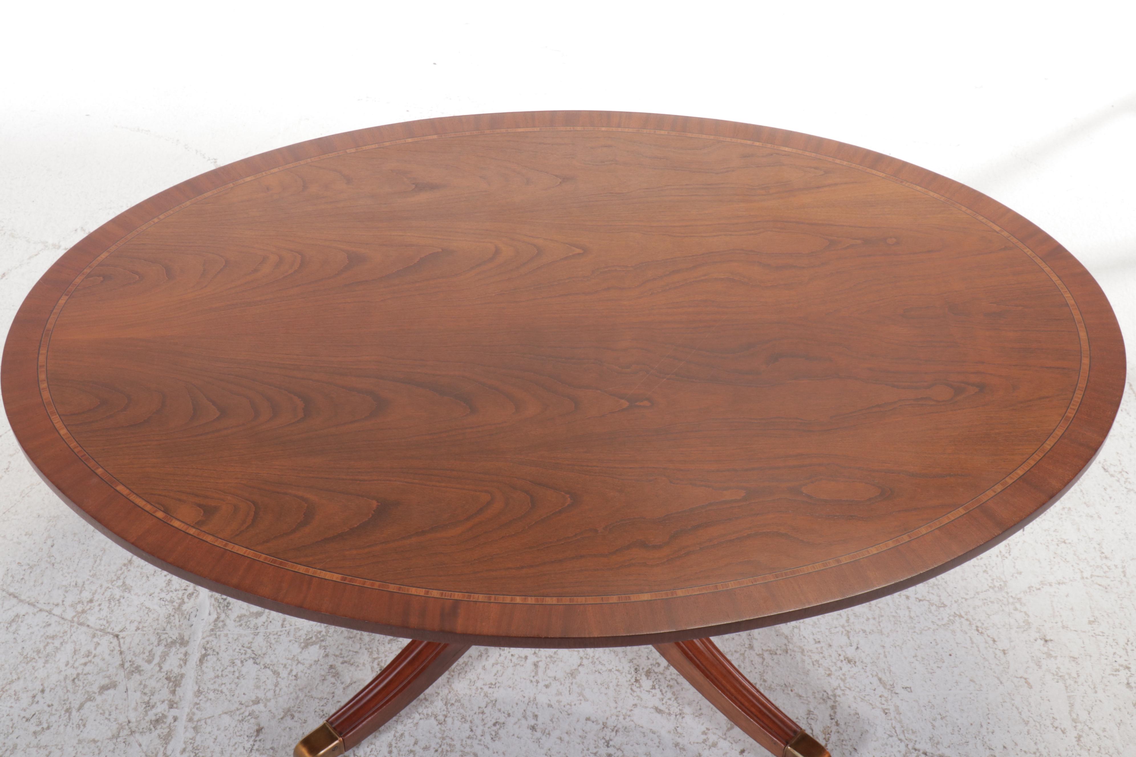 Arthur Brett & Sons for Bradford Regency Style Inlaid Walnut Coffee Table