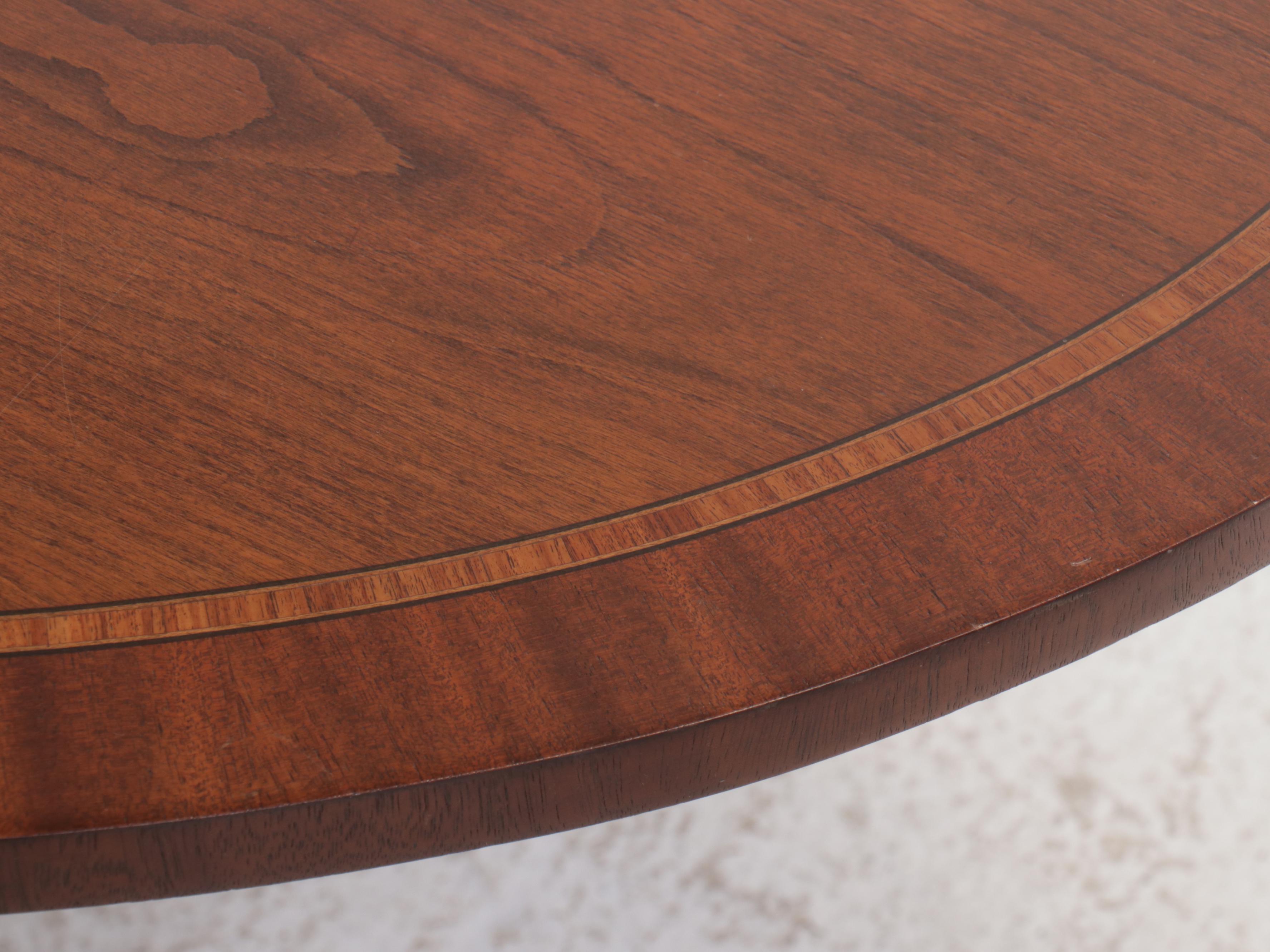 Arthur Brett & Sons for Bradford Regency Style Inlaid Walnut Coffee Table