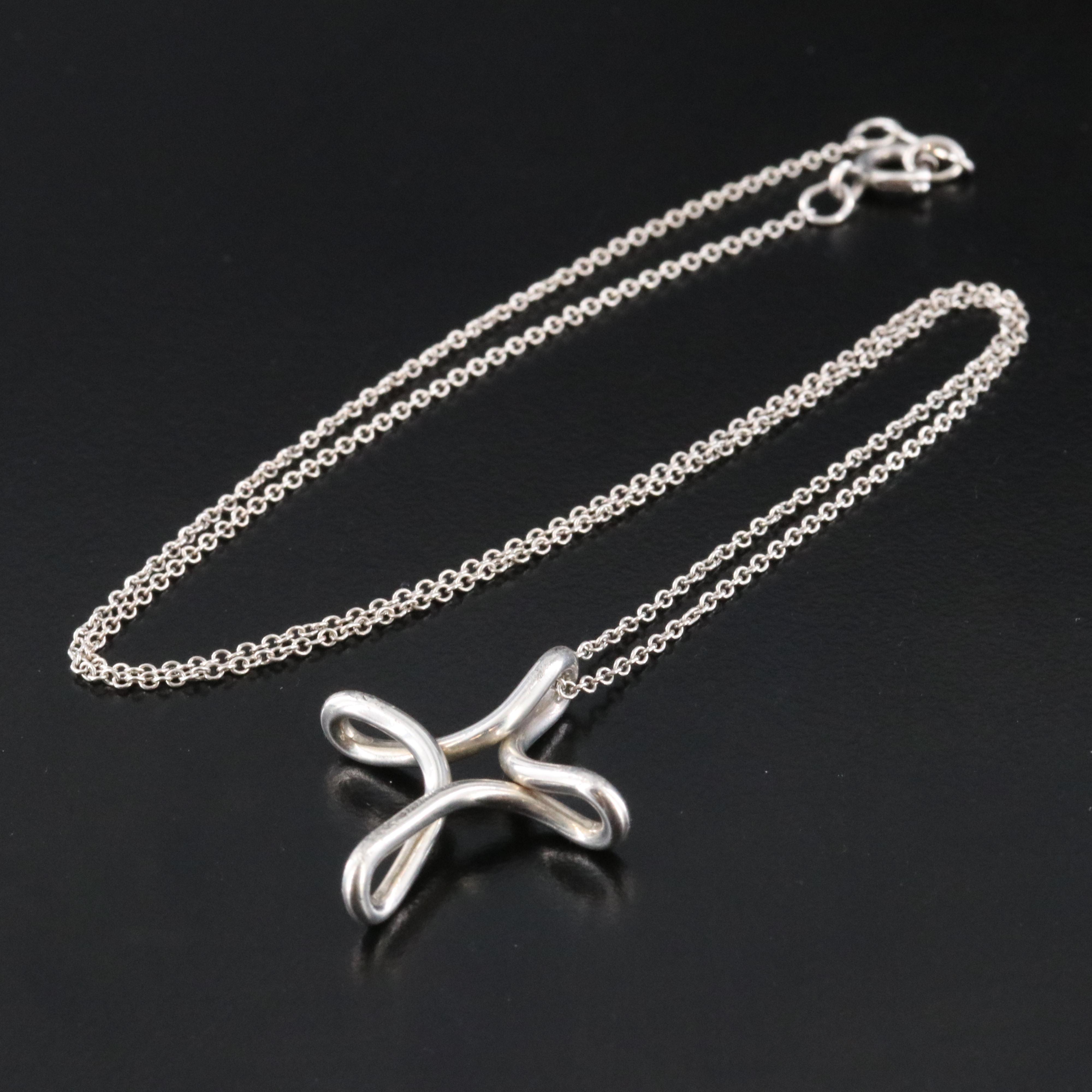 Elsa Peretti for Tiffany & Co. Sterling Infinity Cross Pendant Necklace