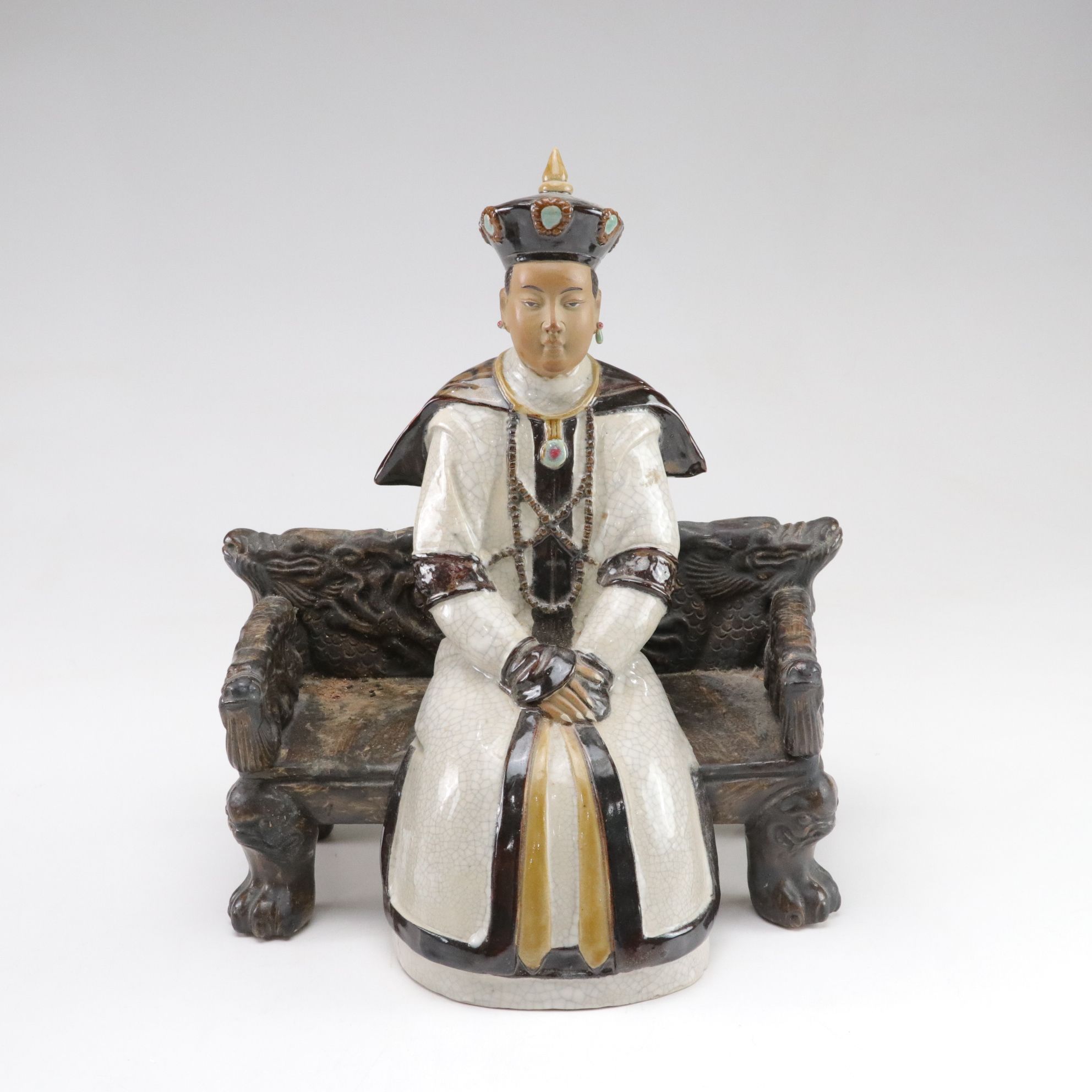 Chinese Glazed Ceramic Seated Figurines