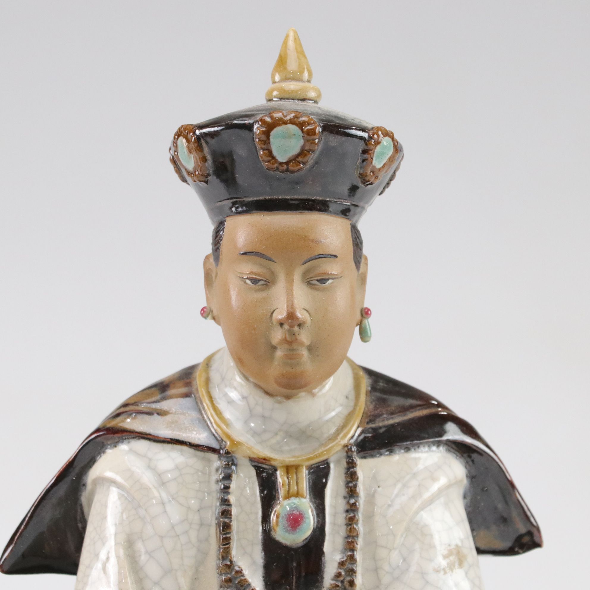 Chinese Glazed Ceramic Seated Figurines