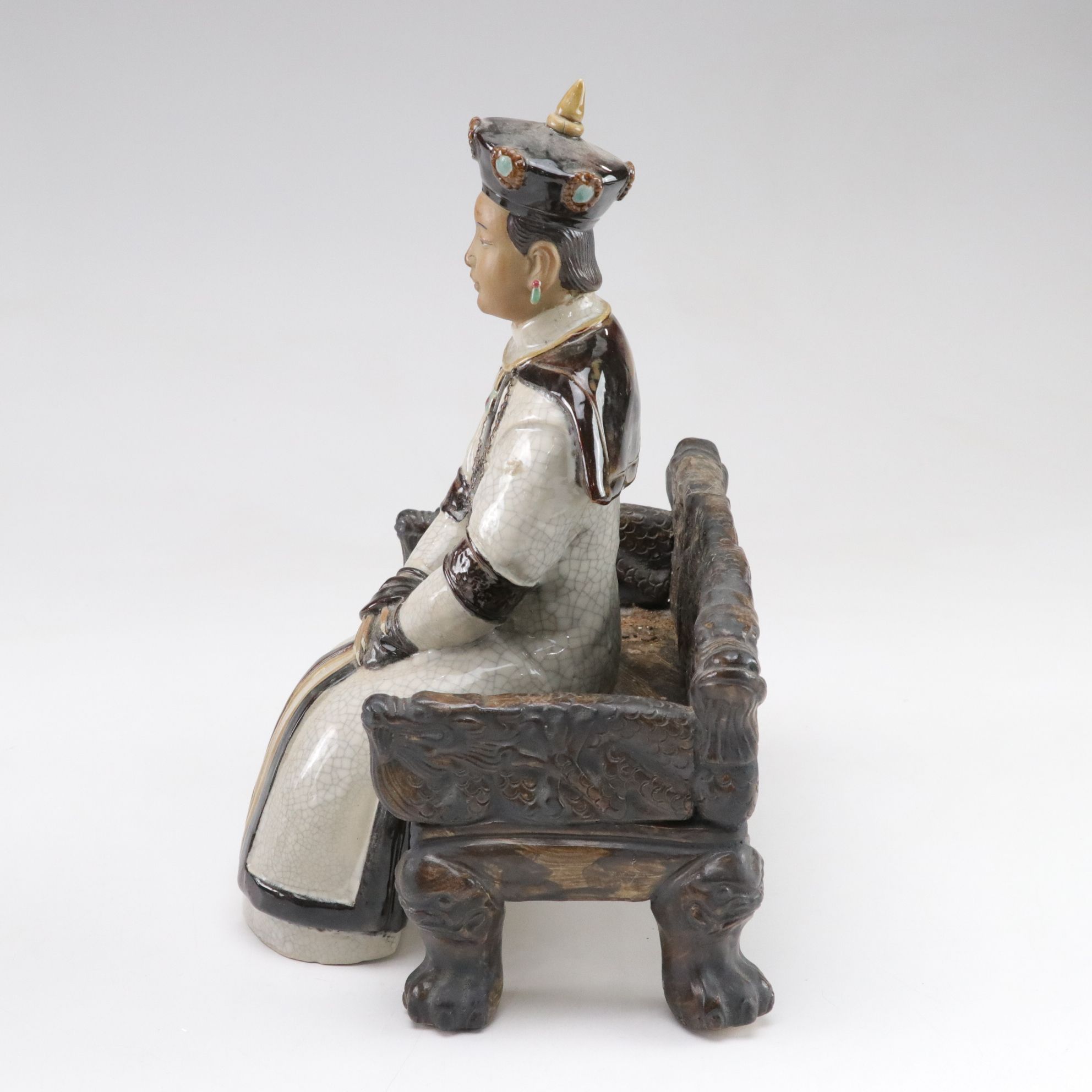 Chinese Glazed Ceramic Seated Figurines