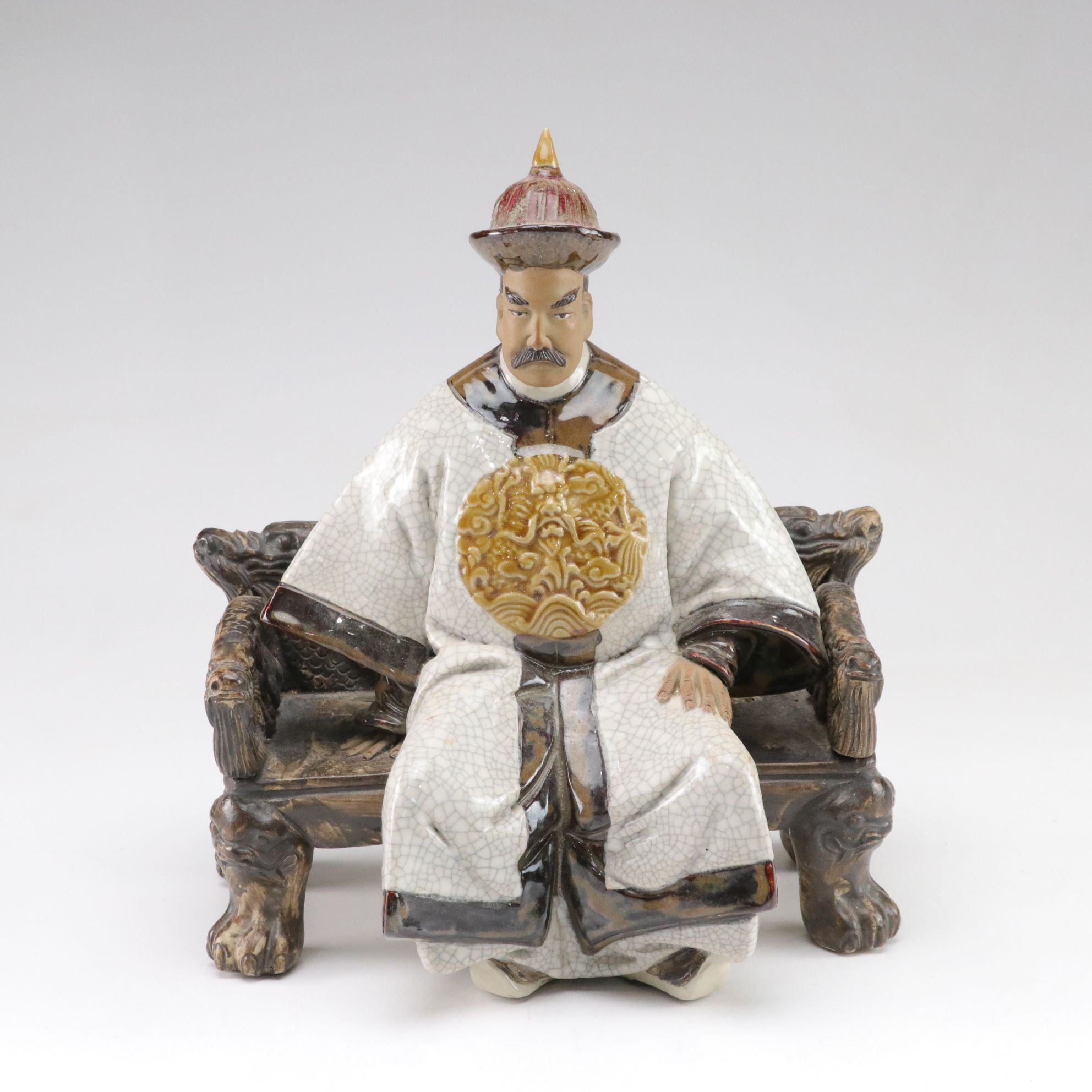 Chinese Glazed Ceramic Seated Figurines